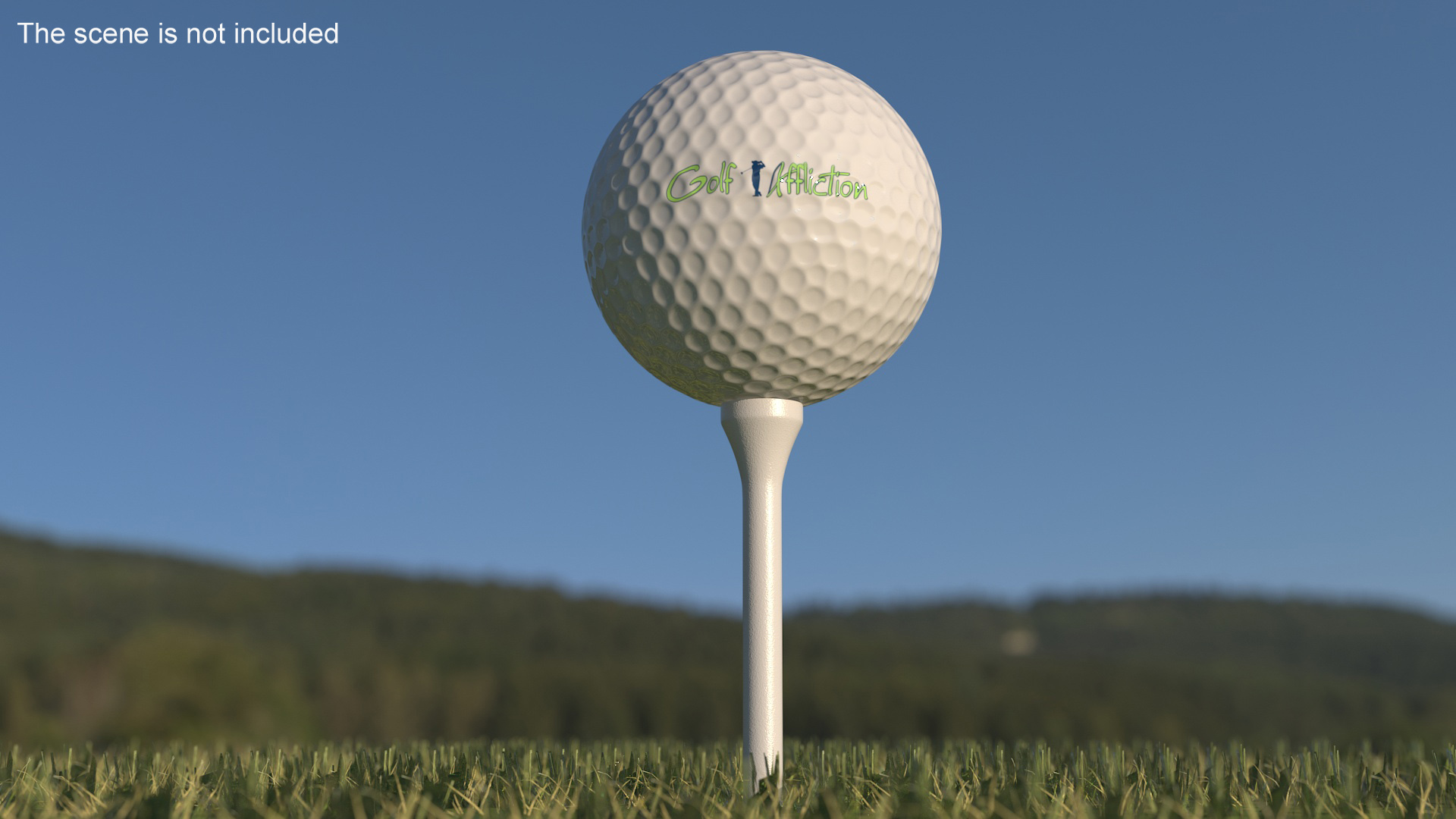 3D Golf Ball Resting on a Tee
