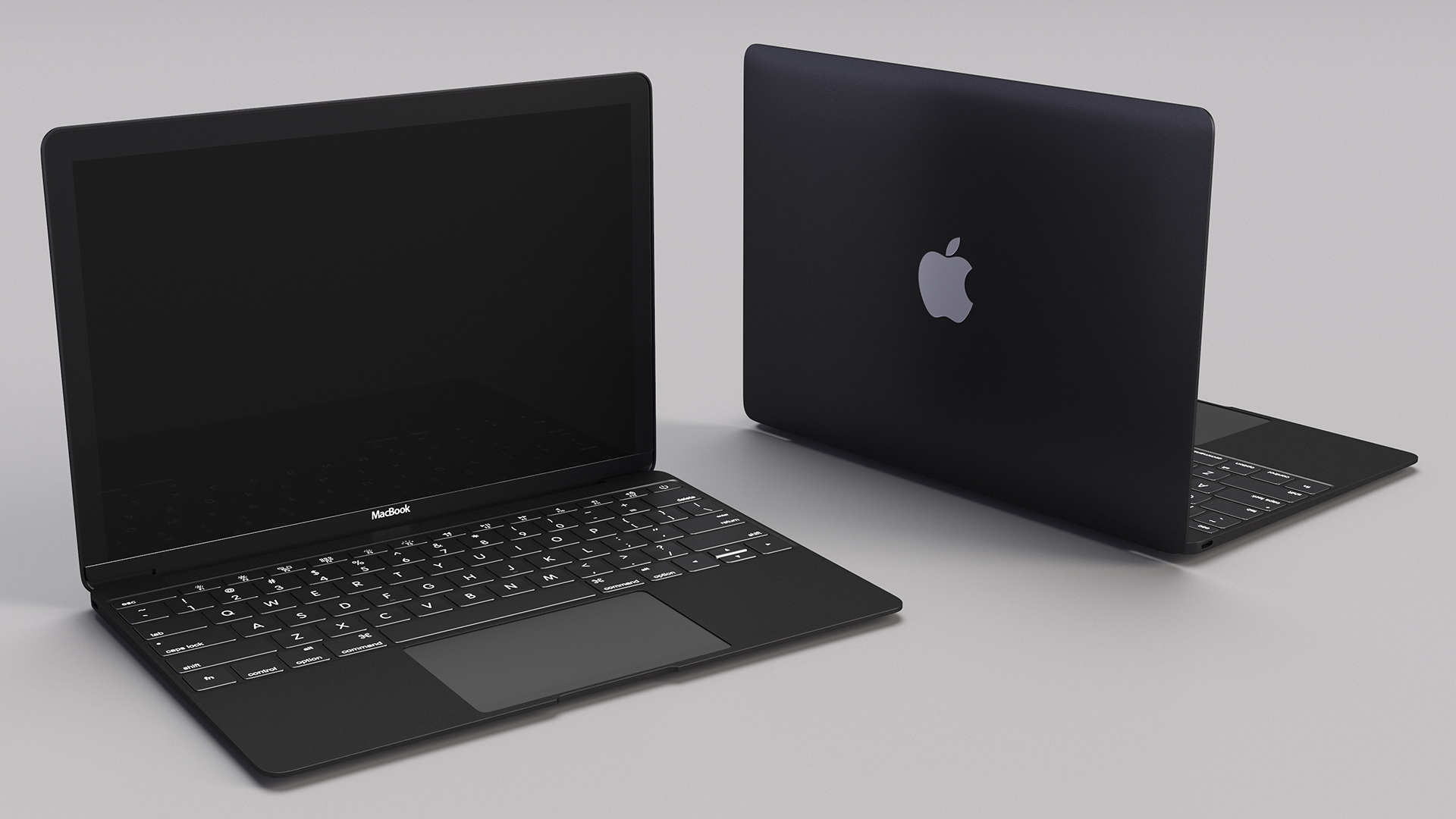 3D Apple MacBook Laptop Black