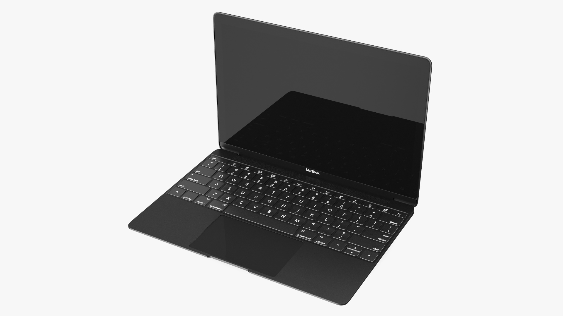 3D Apple MacBook Laptop Black