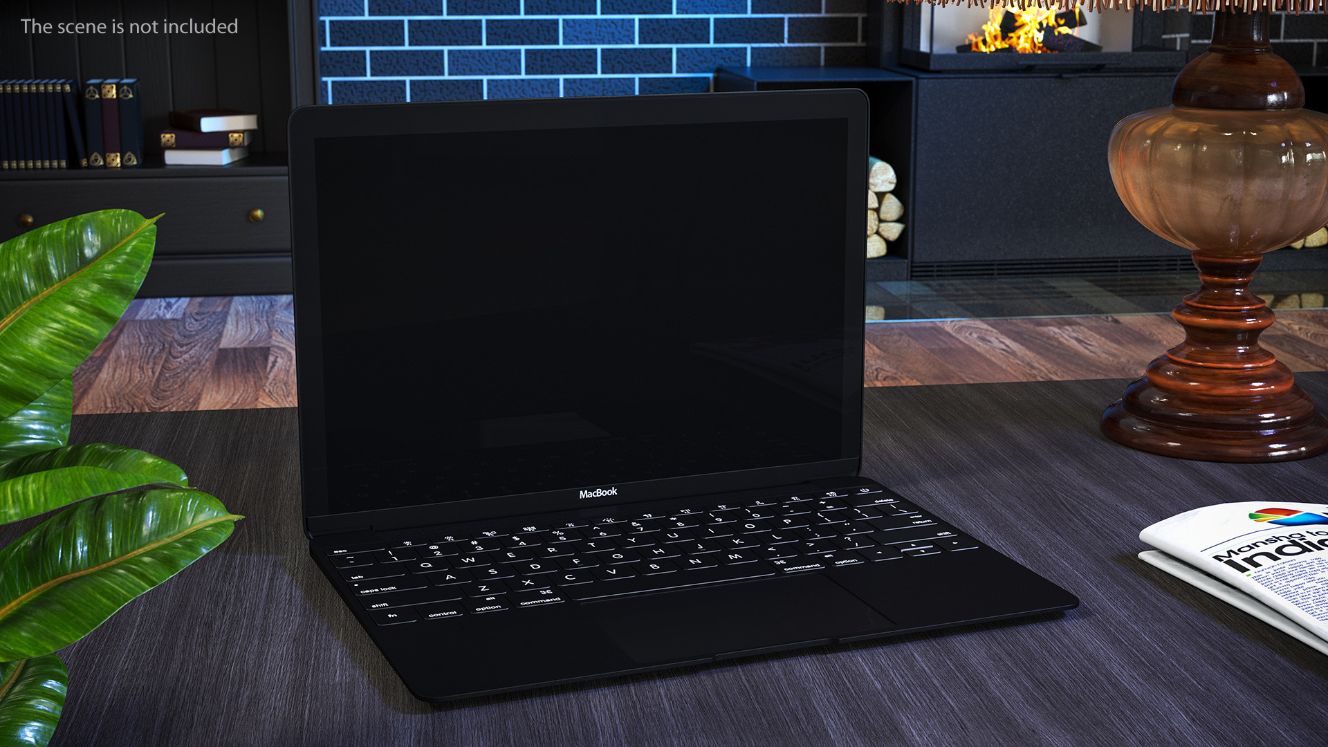3D Apple MacBook Laptop Black