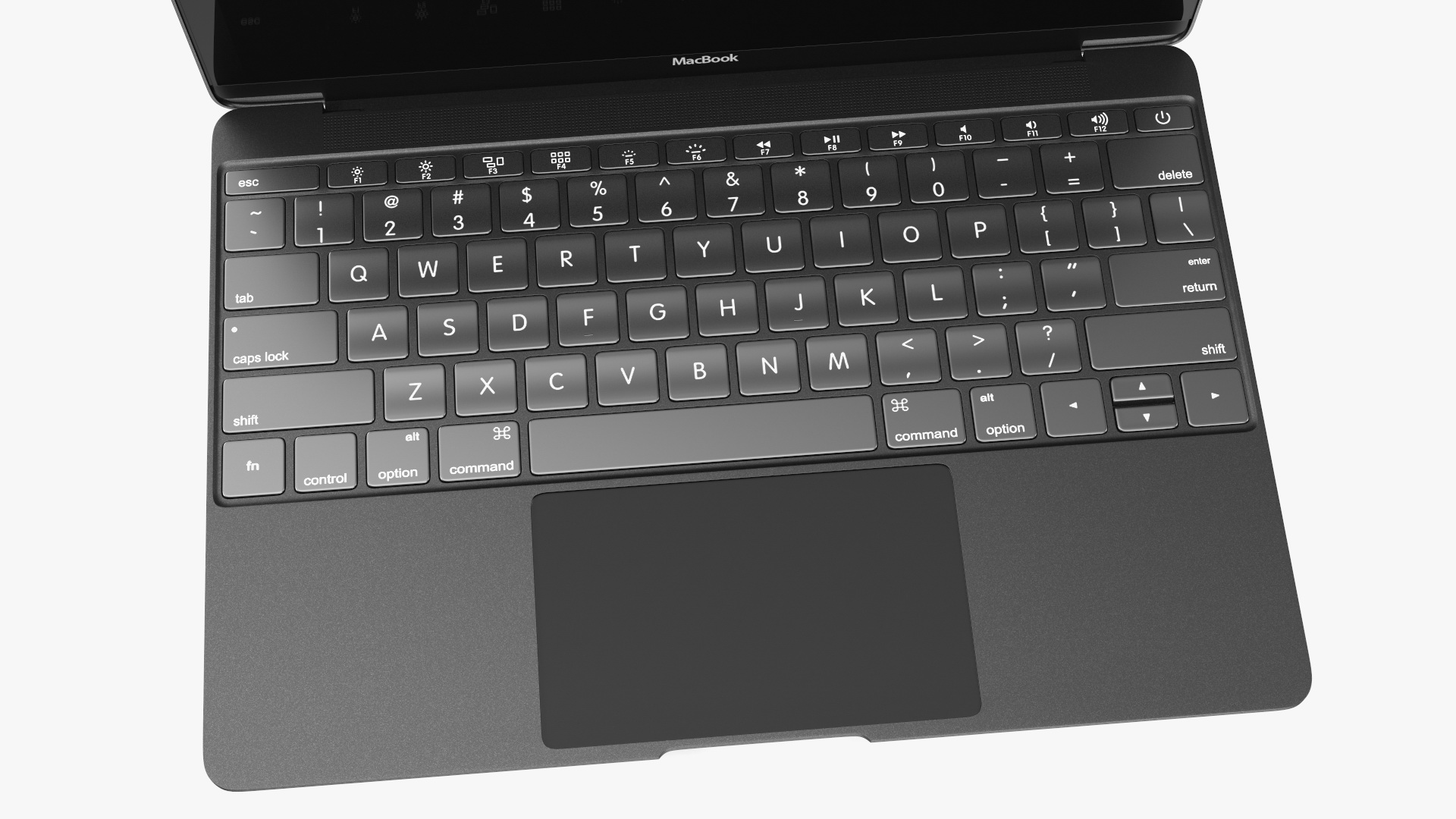 3D Apple MacBook Laptop Black