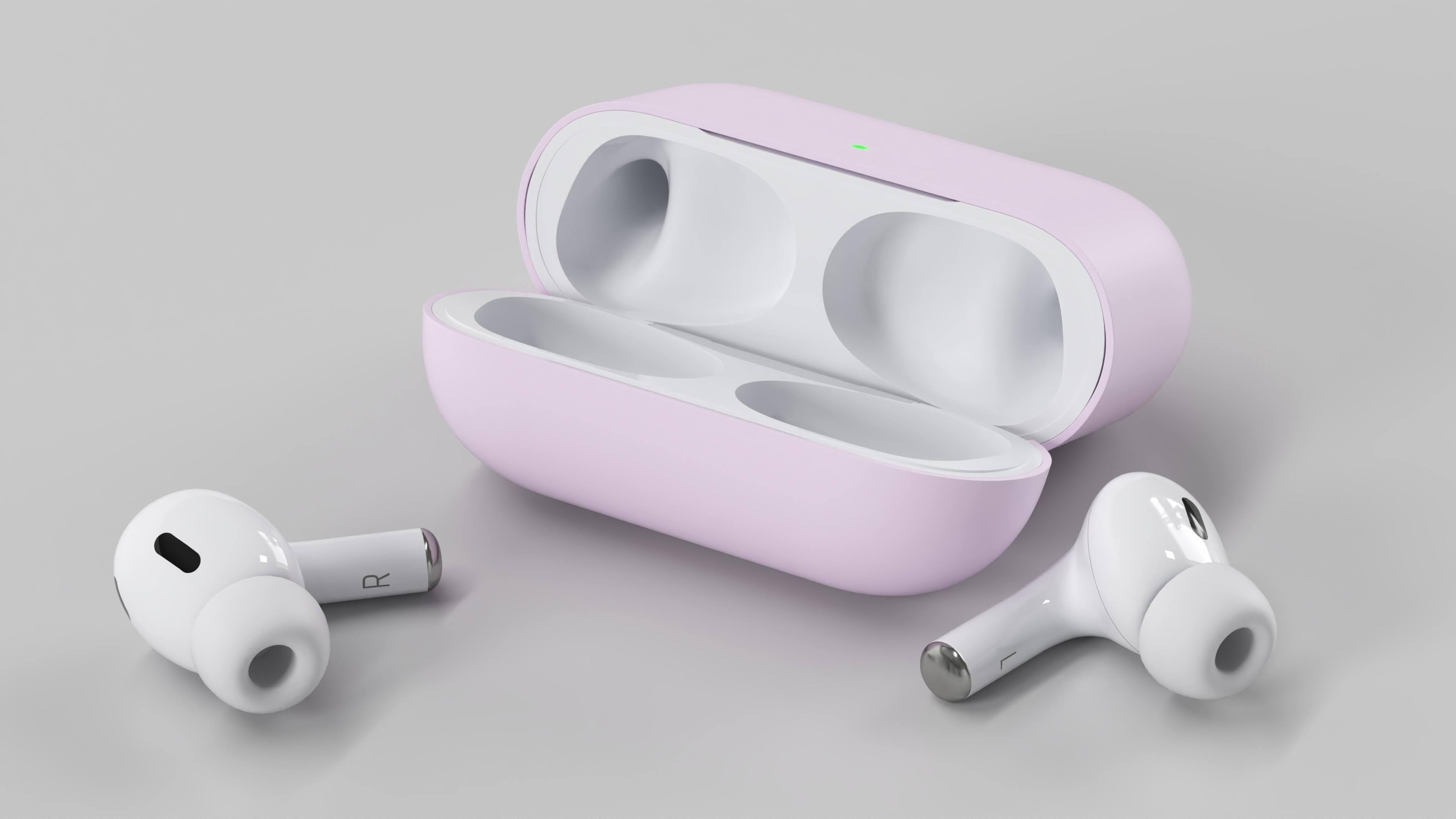 Apple AirPods Pro 2 USB-C with Silicone Case Pink 3D model