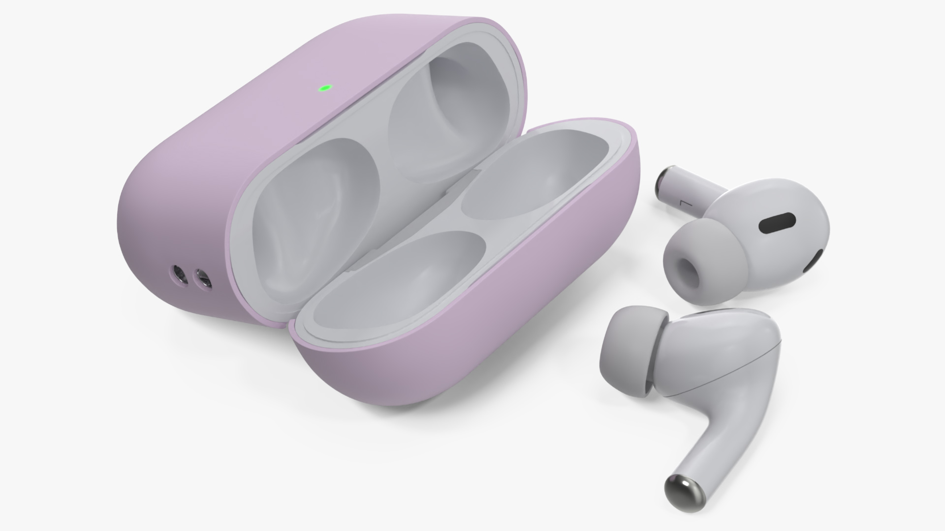 Apple AirPods Pro 2 USB-C with Silicone Case Pink 3D model