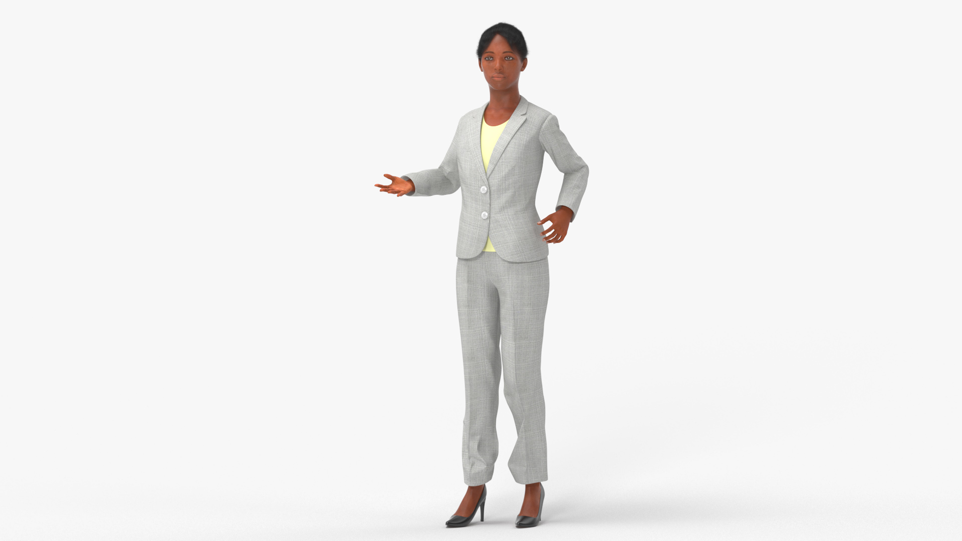 Black Business Woman Rigged 3D