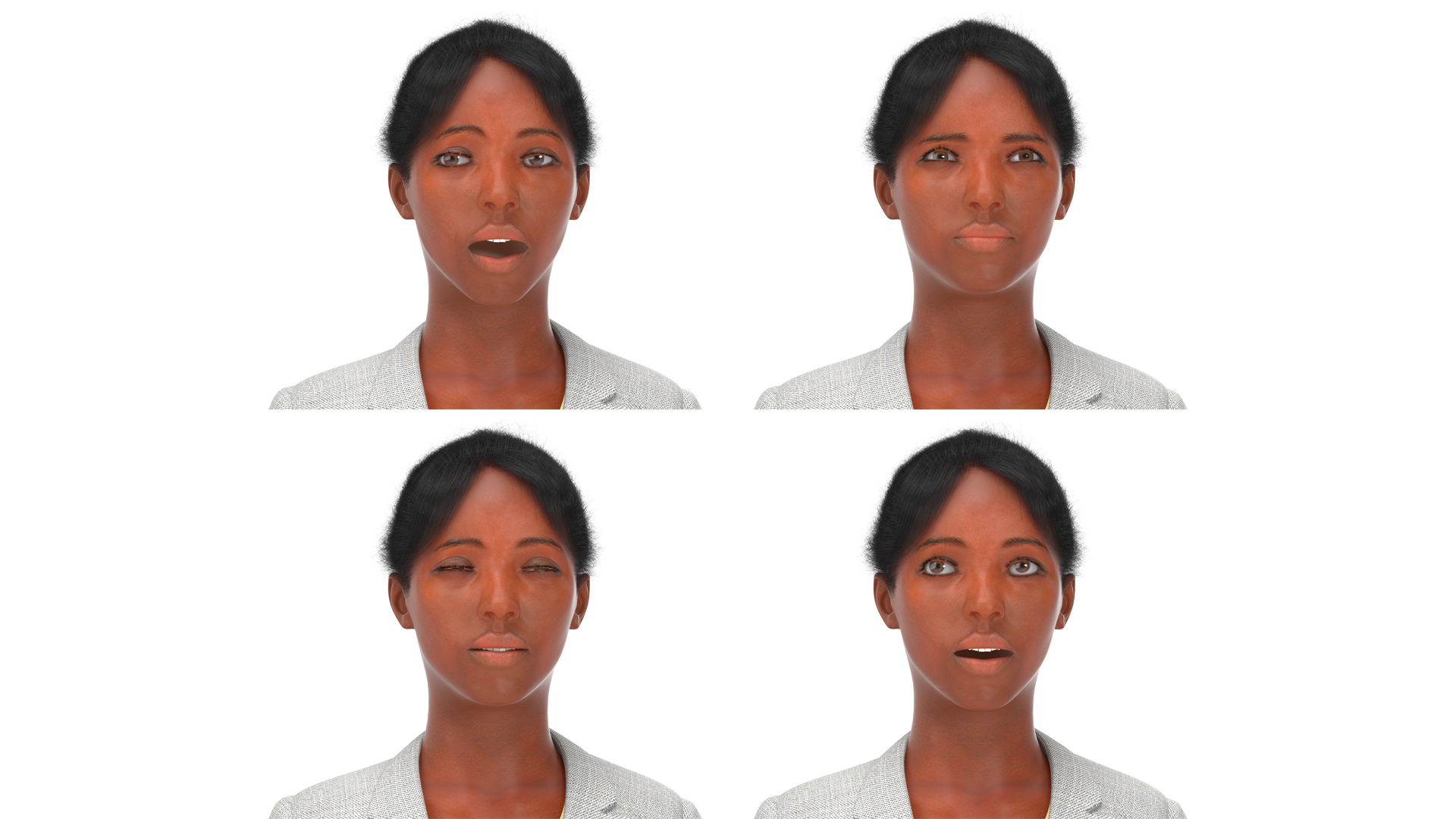 Black Business Woman Rigged 3D