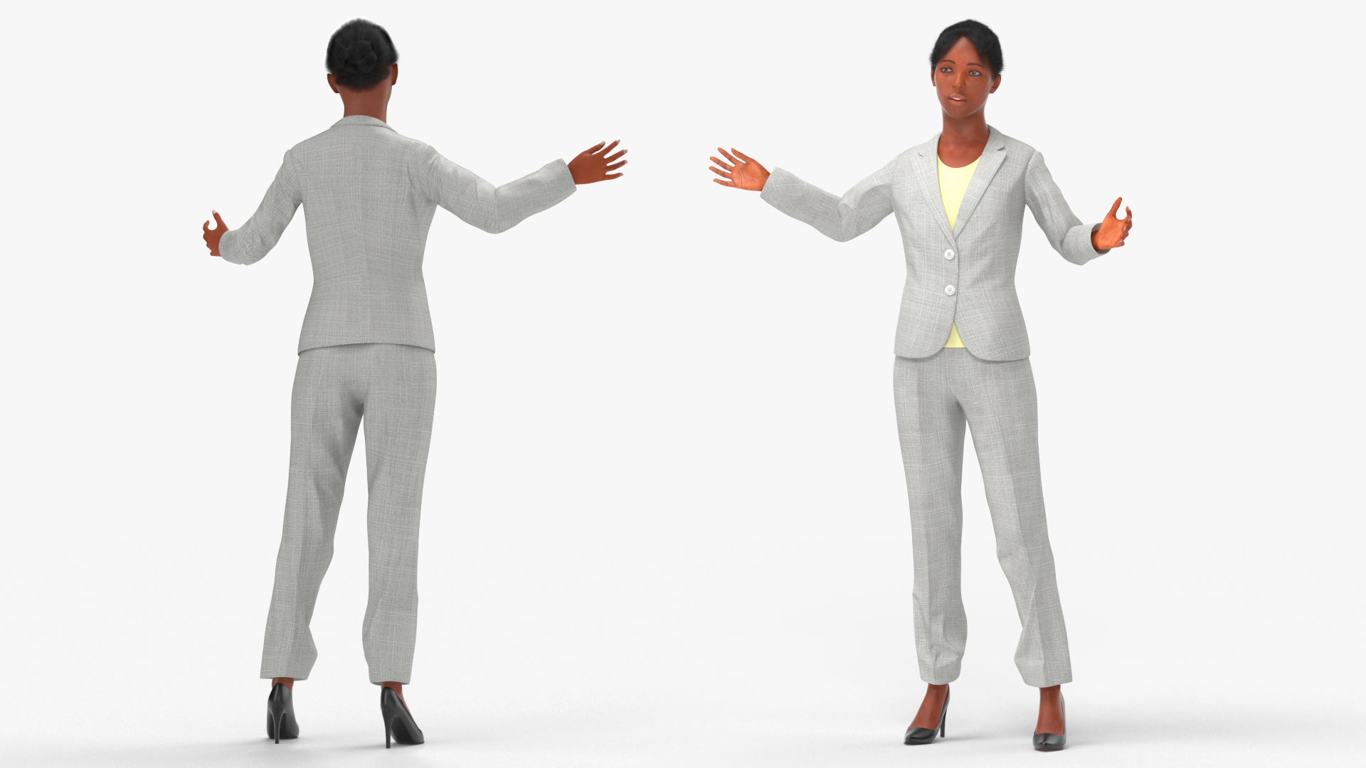 Black Business Woman Rigged 3D