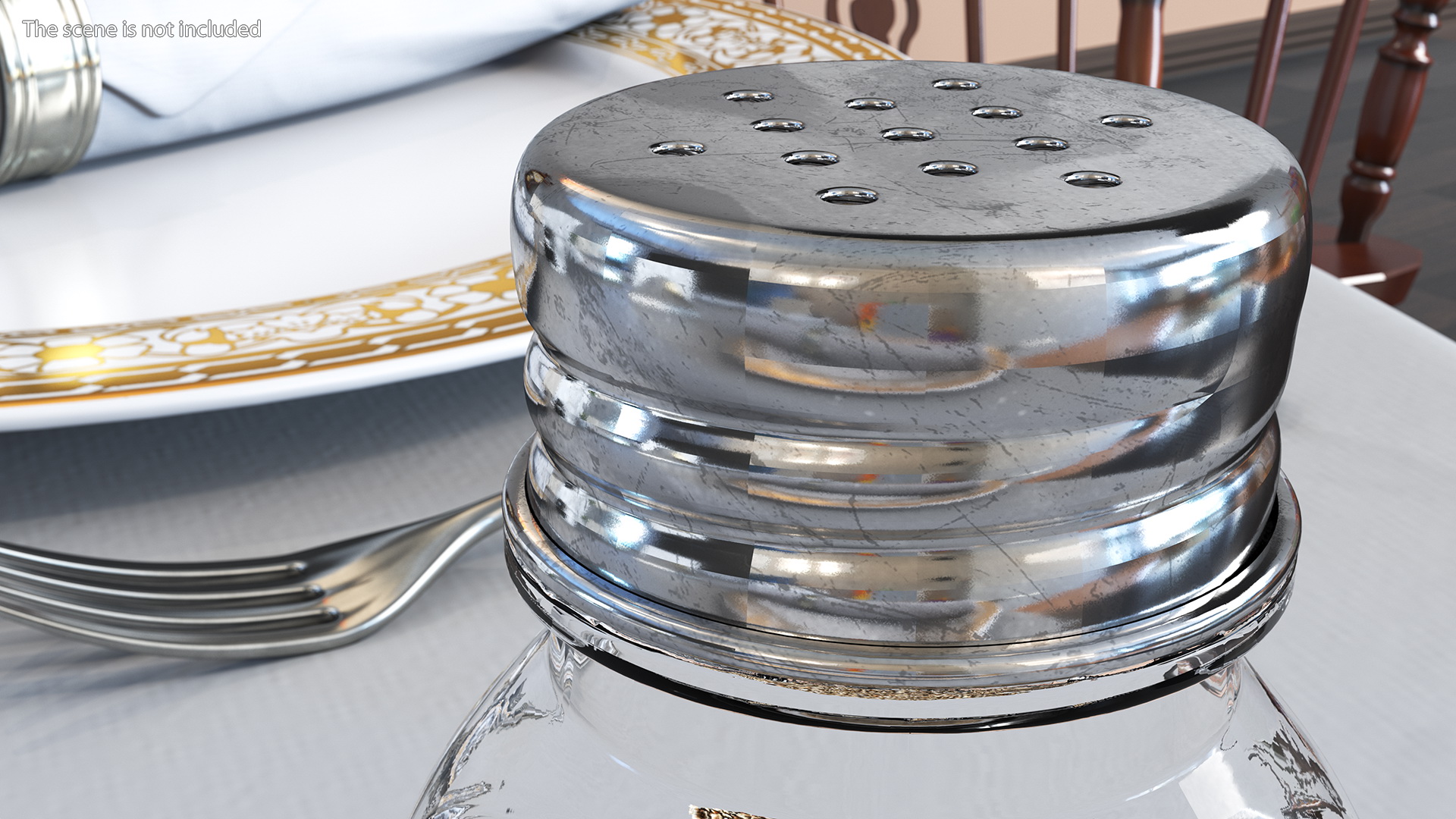 3D Square Glass Pepper Shaker
