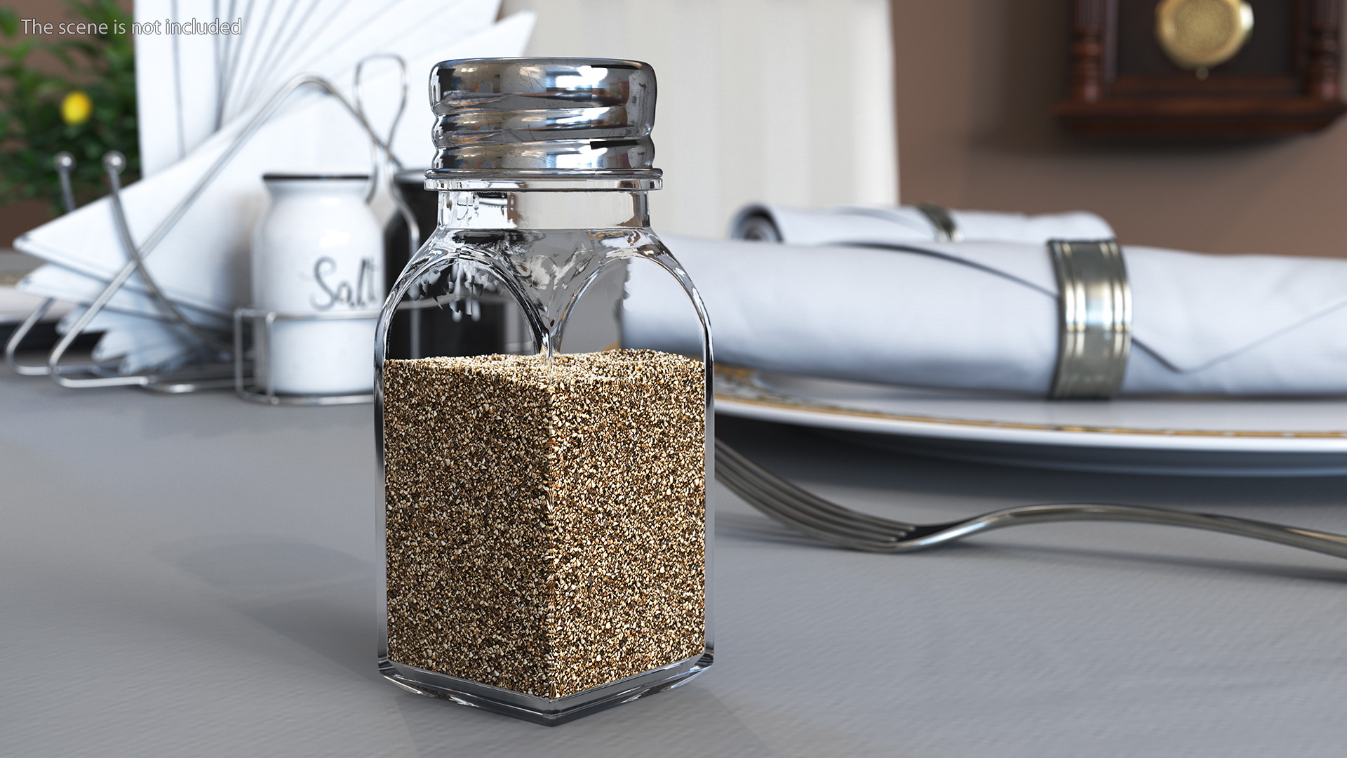 3D Square Glass Pepper Shaker