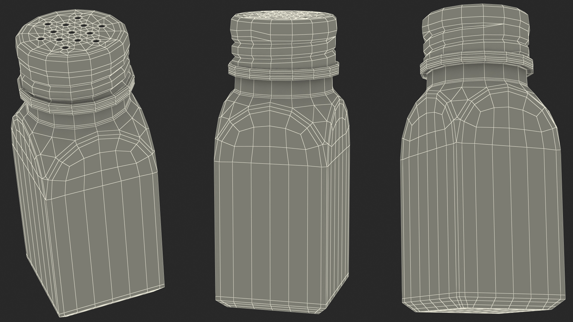 3D Square Glass Pepper Shaker