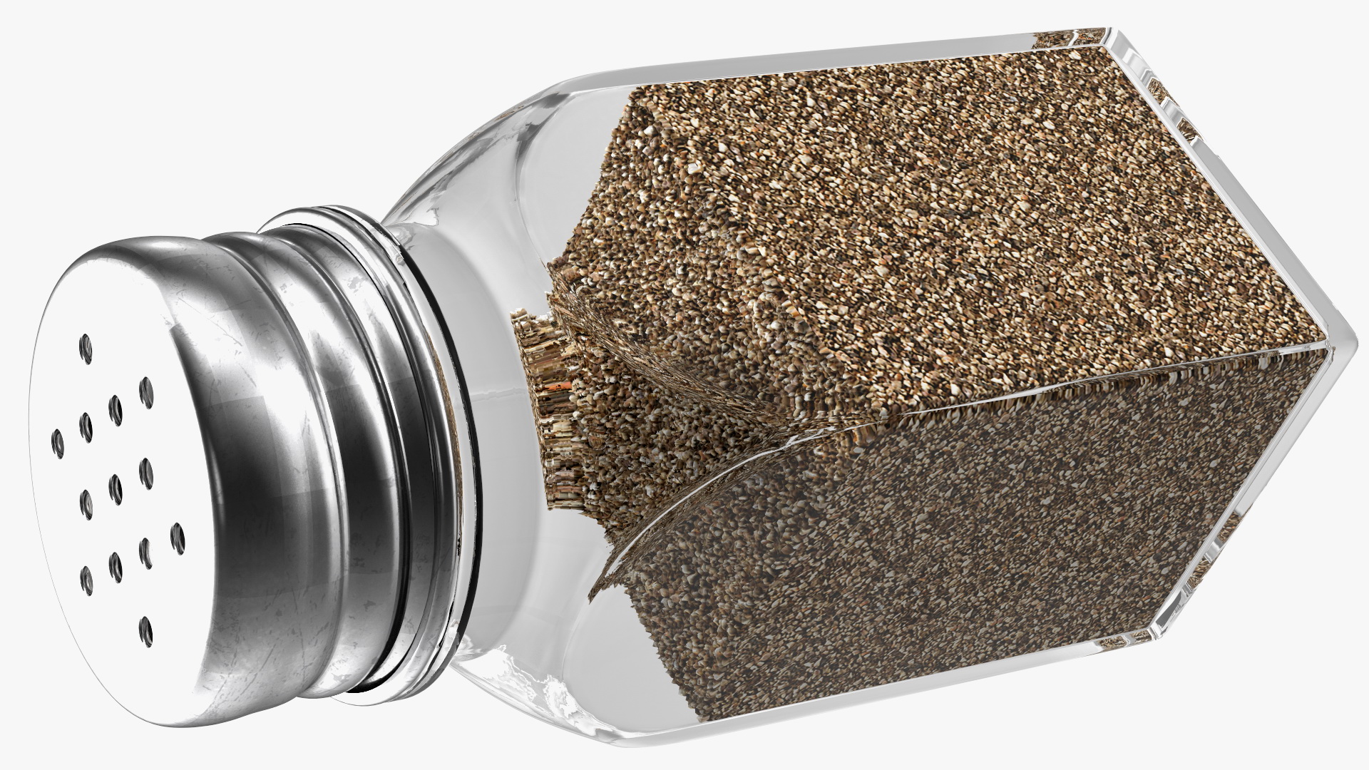 3D Square Glass Pepper Shaker