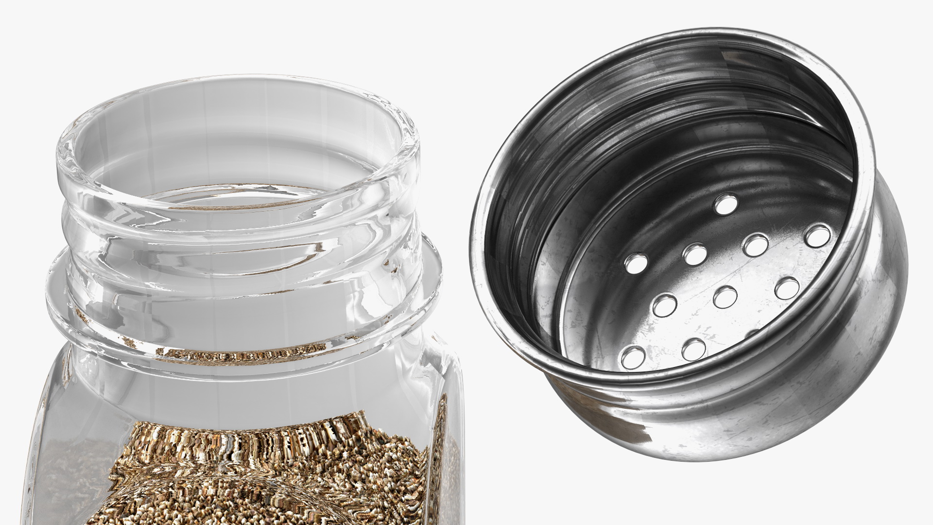 3D Square Glass Pepper Shaker