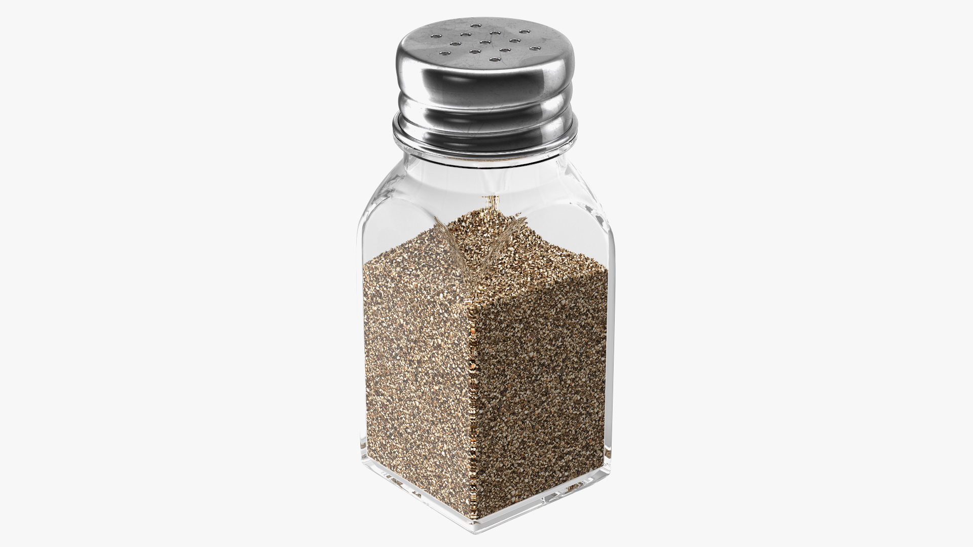 3D Square Glass Pepper Shaker