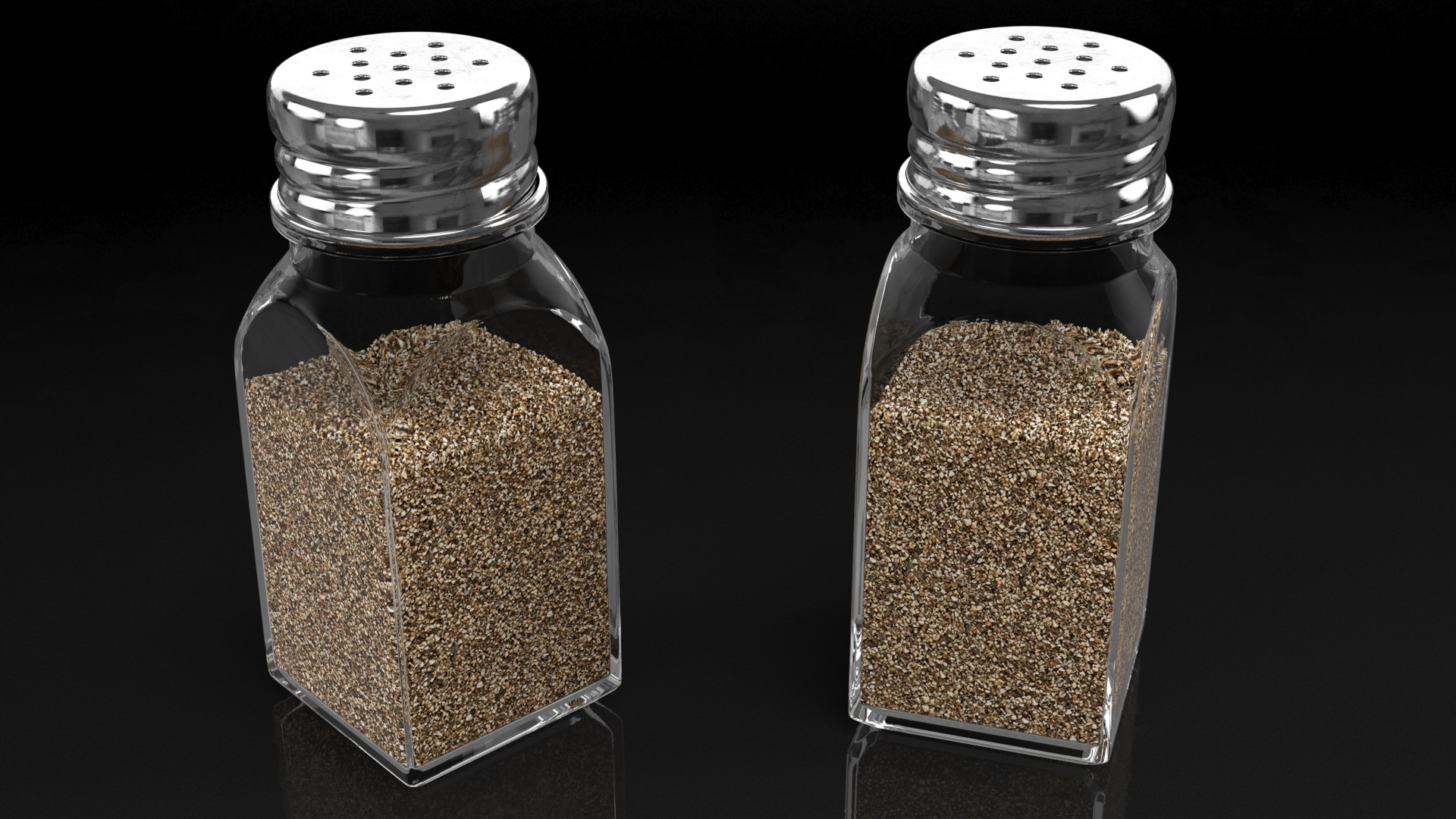 3D Square Glass Pepper Shaker