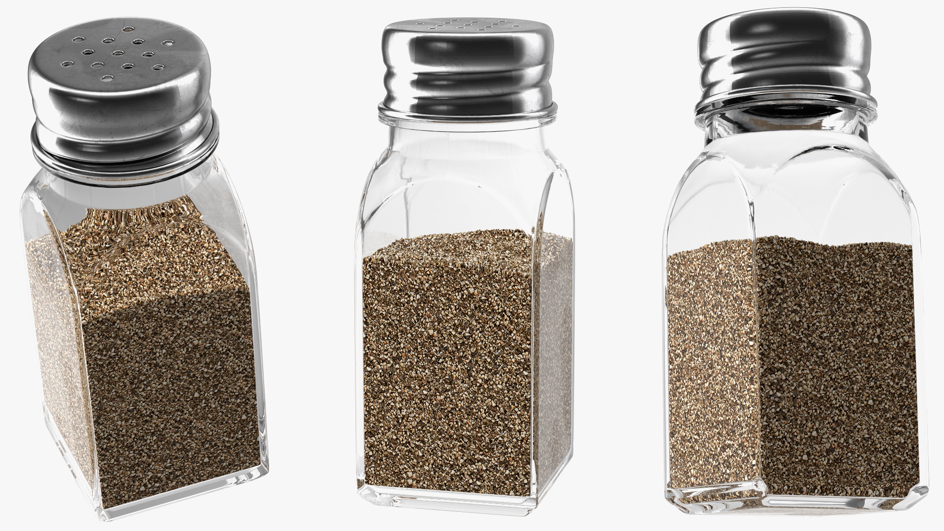 3D Square Glass Pepper Shaker