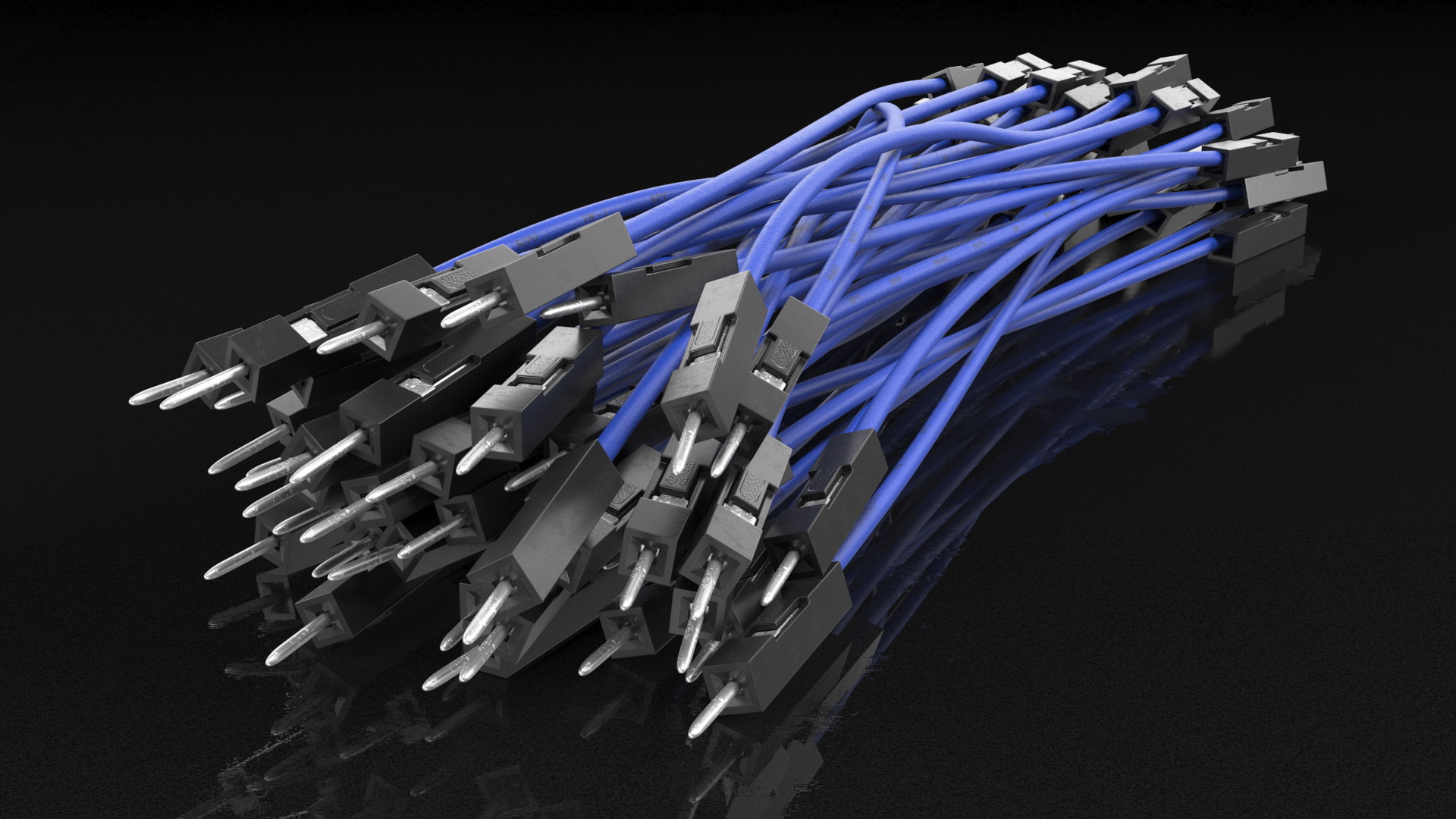 Jumper Wires Blue 3D