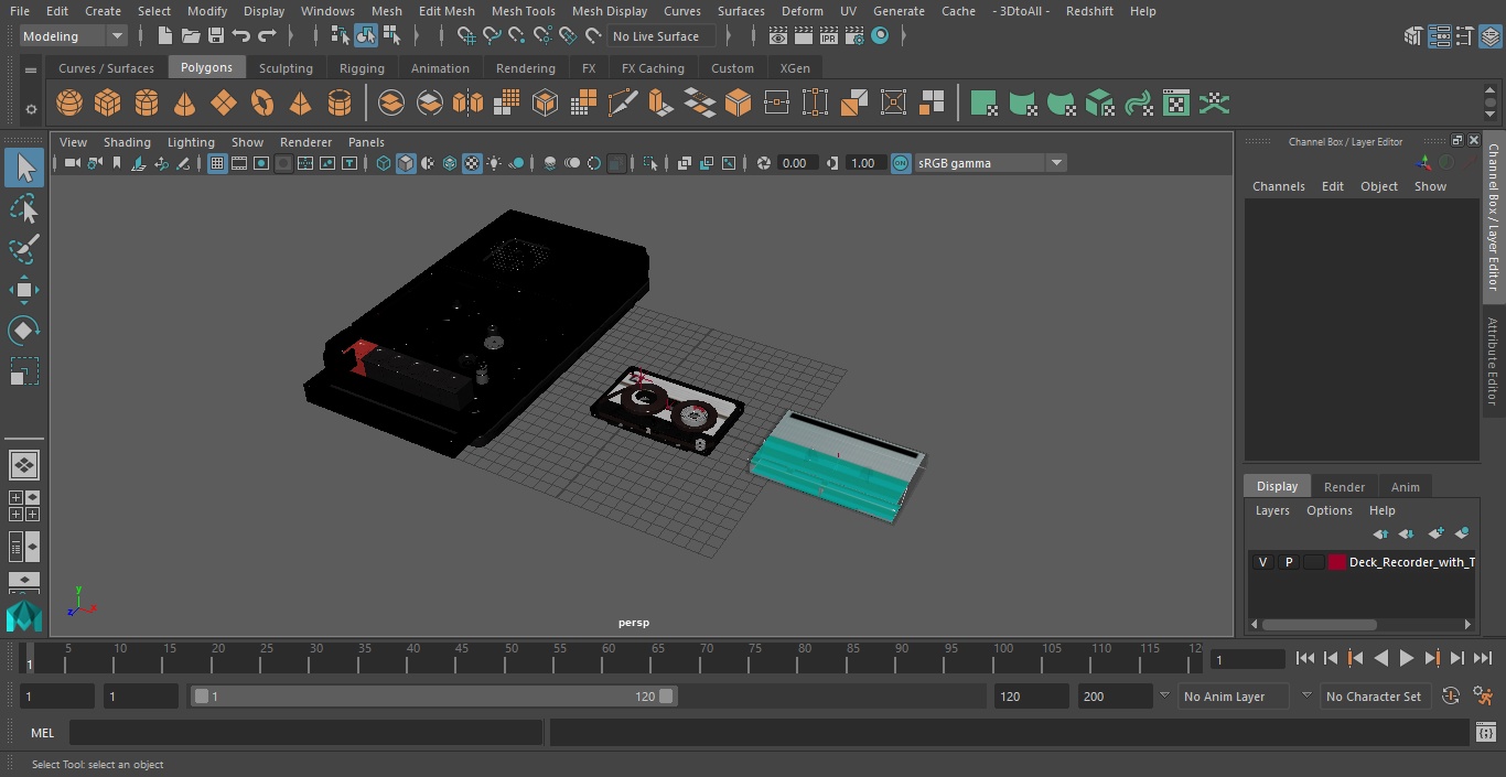 3D model Deck Recorder with Tape and Box Set