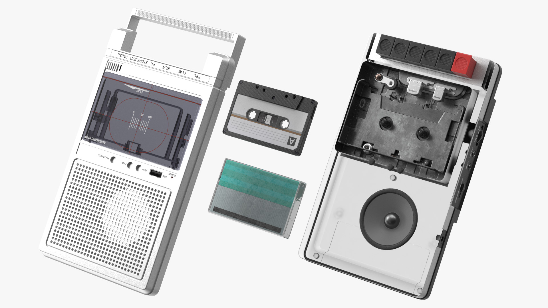 3D model Deck Recorder with Tape and Box Set