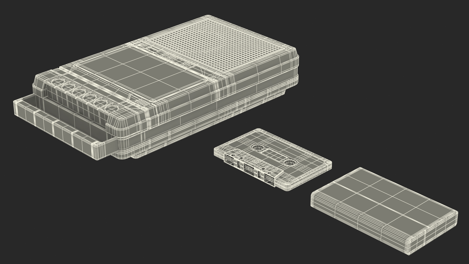 3D model Deck Recorder with Tape and Box Set