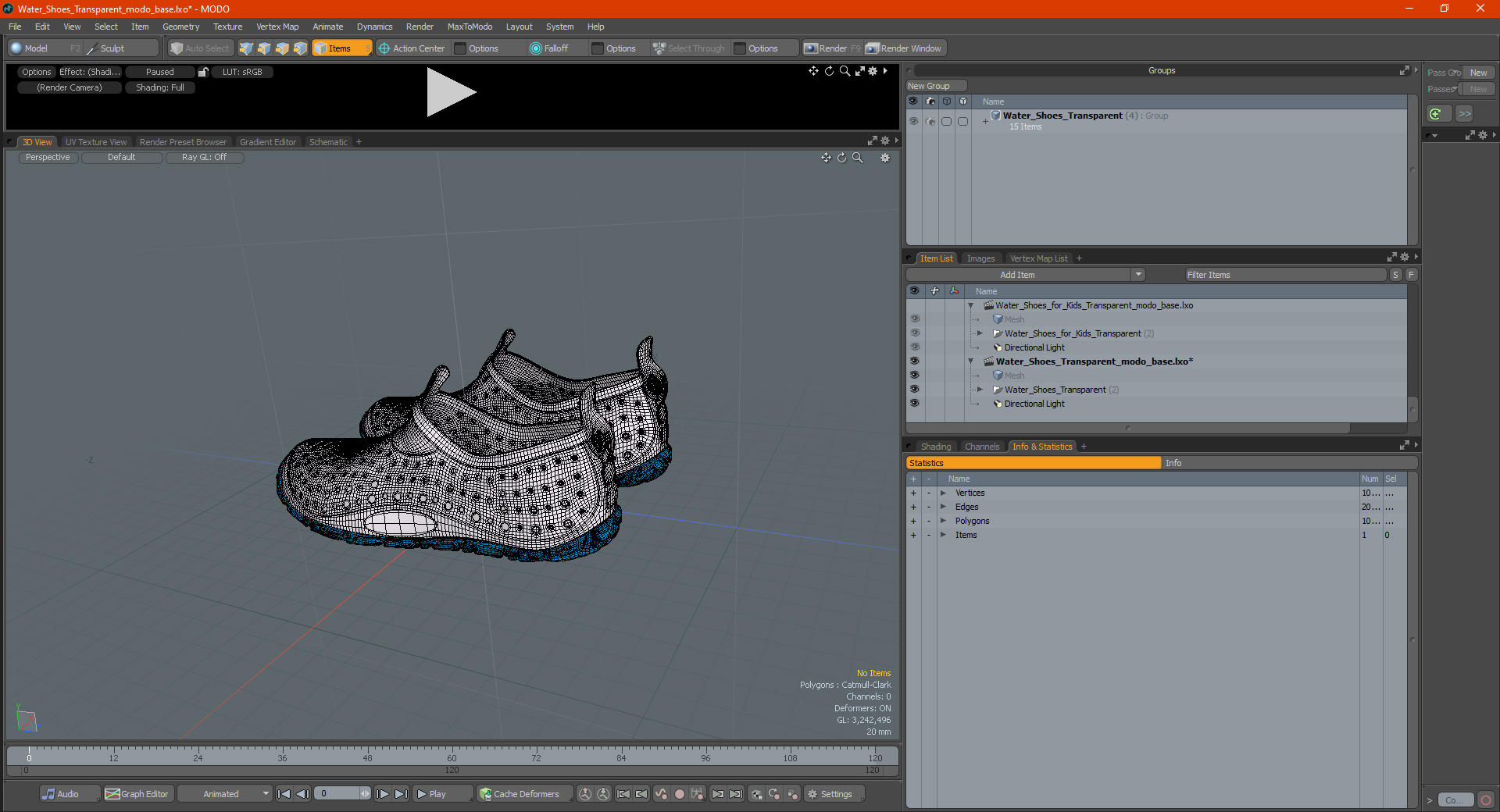 3D Water Shoes Transparent model