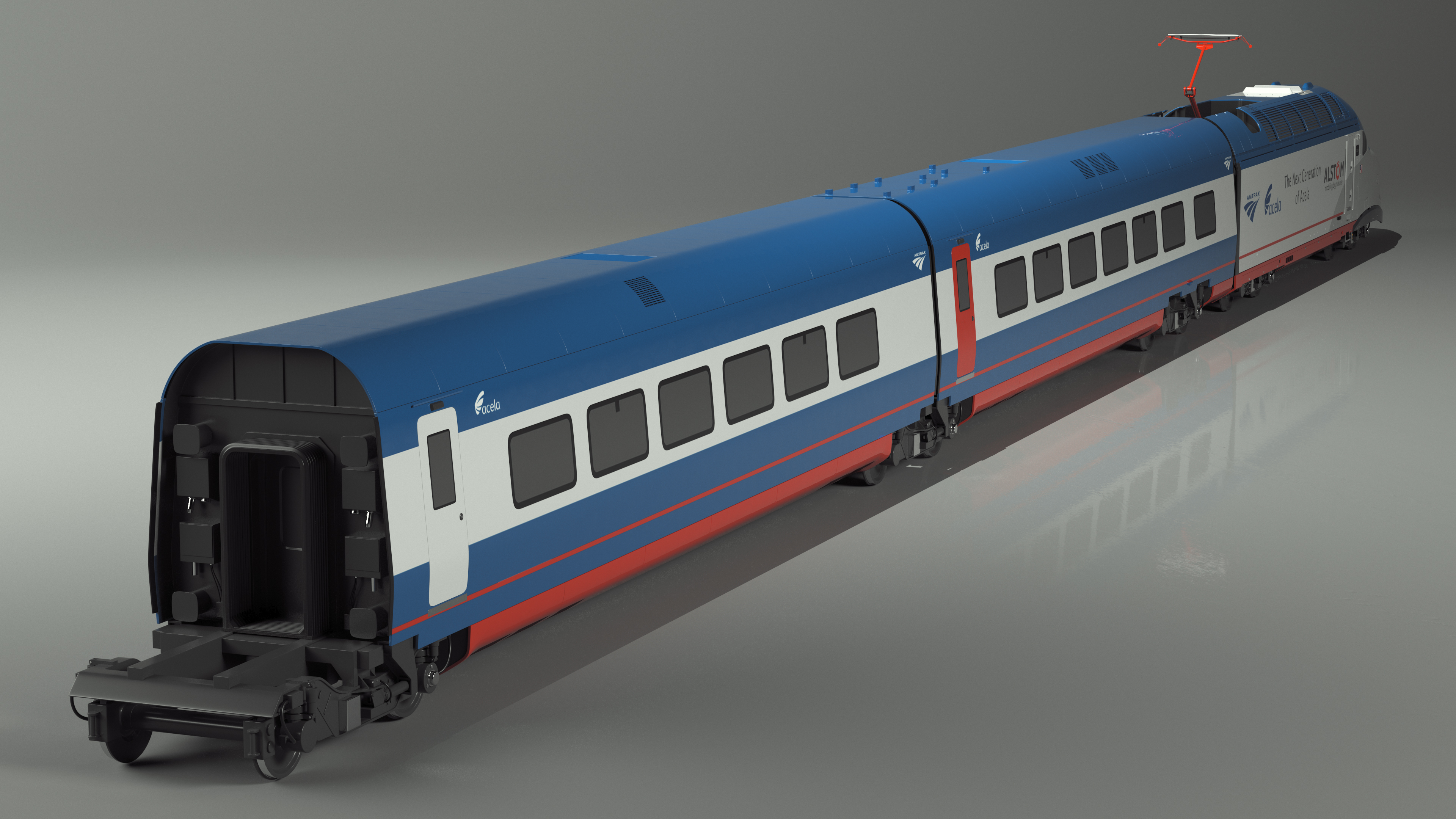 3D Train Amtrak Alstom Avelia Liberty Rigged