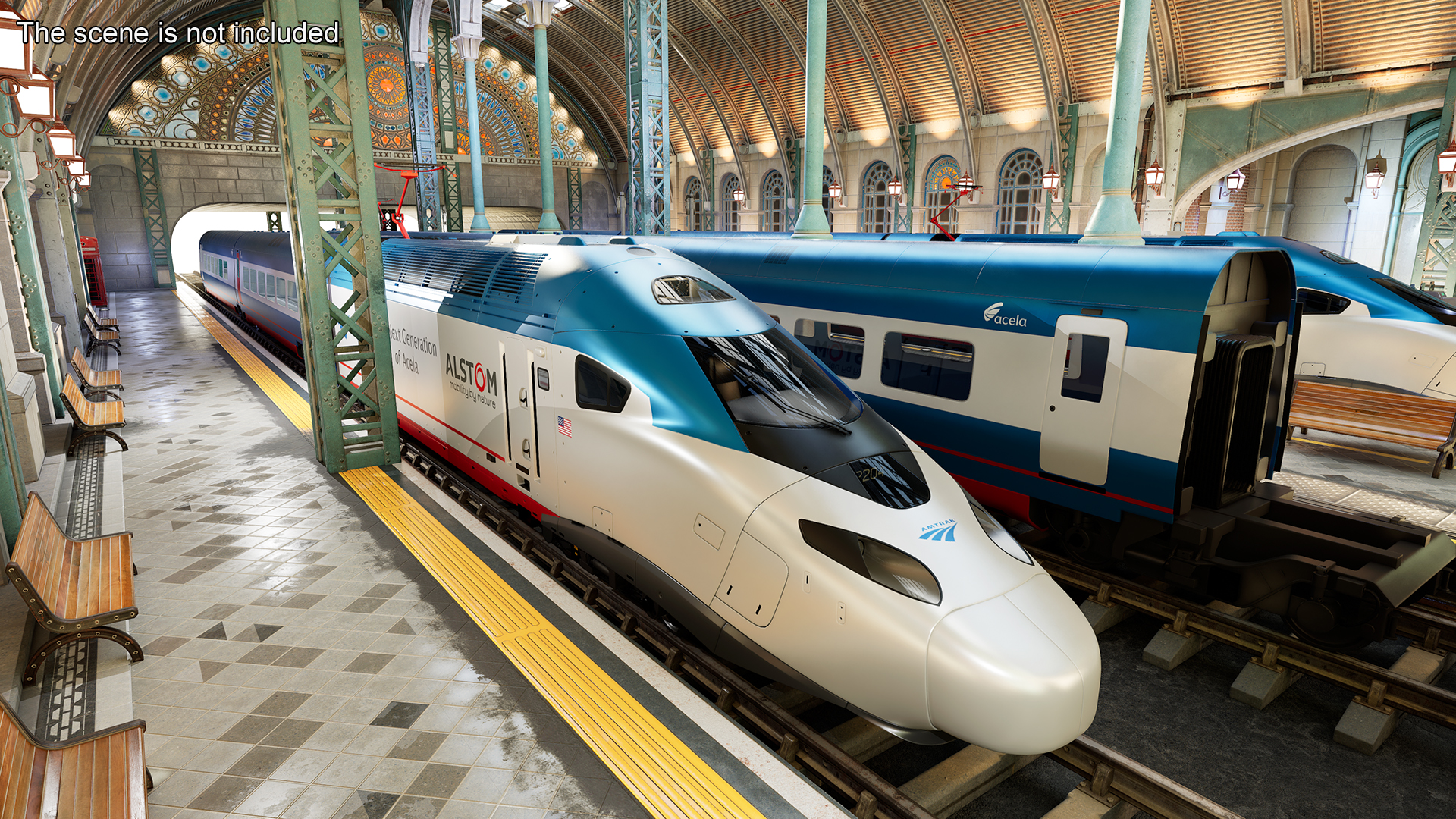3D Train Amtrak Alstom Avelia Liberty Rigged