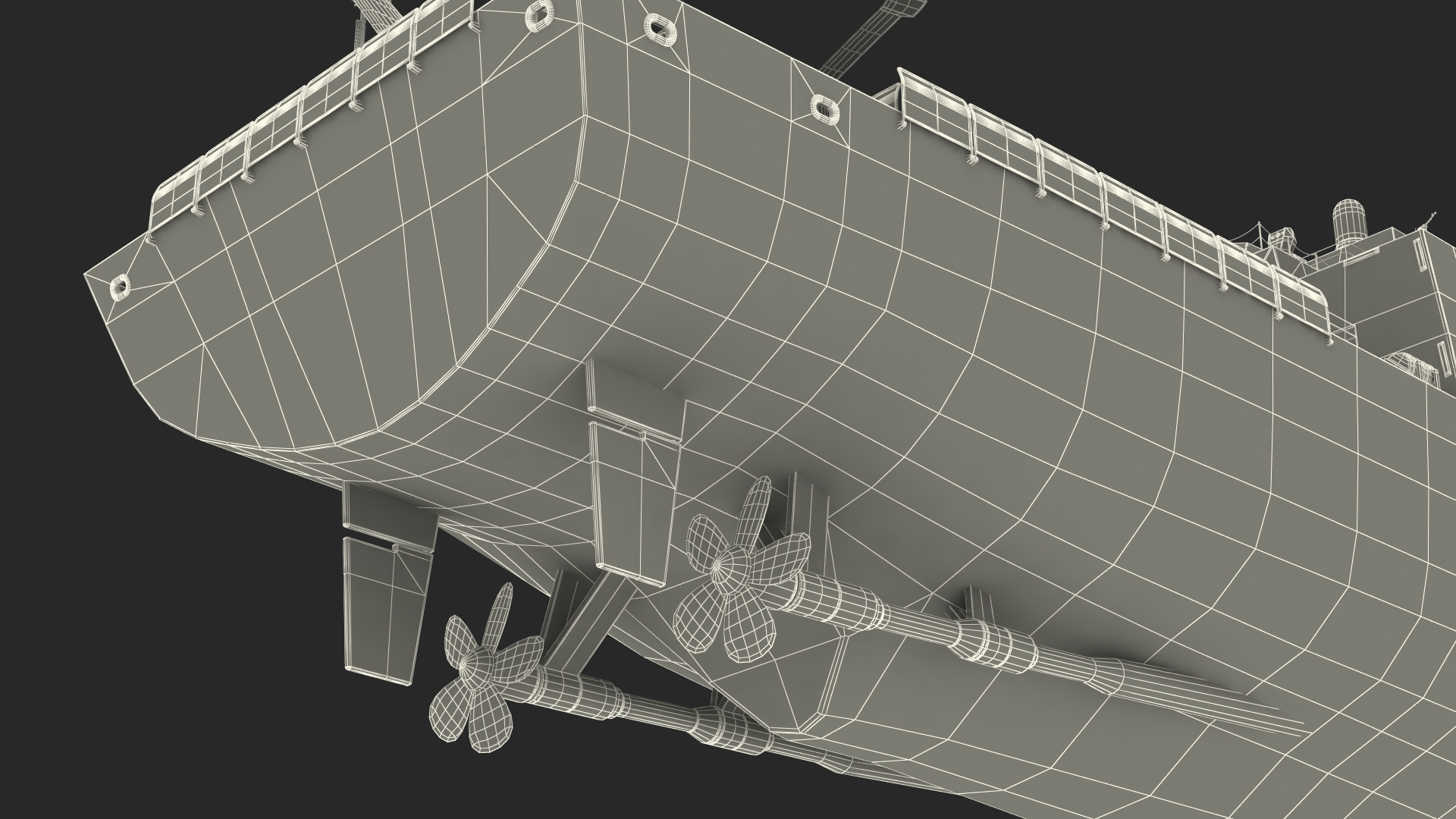 Naval Frigate with Transport Helicopter 3D model