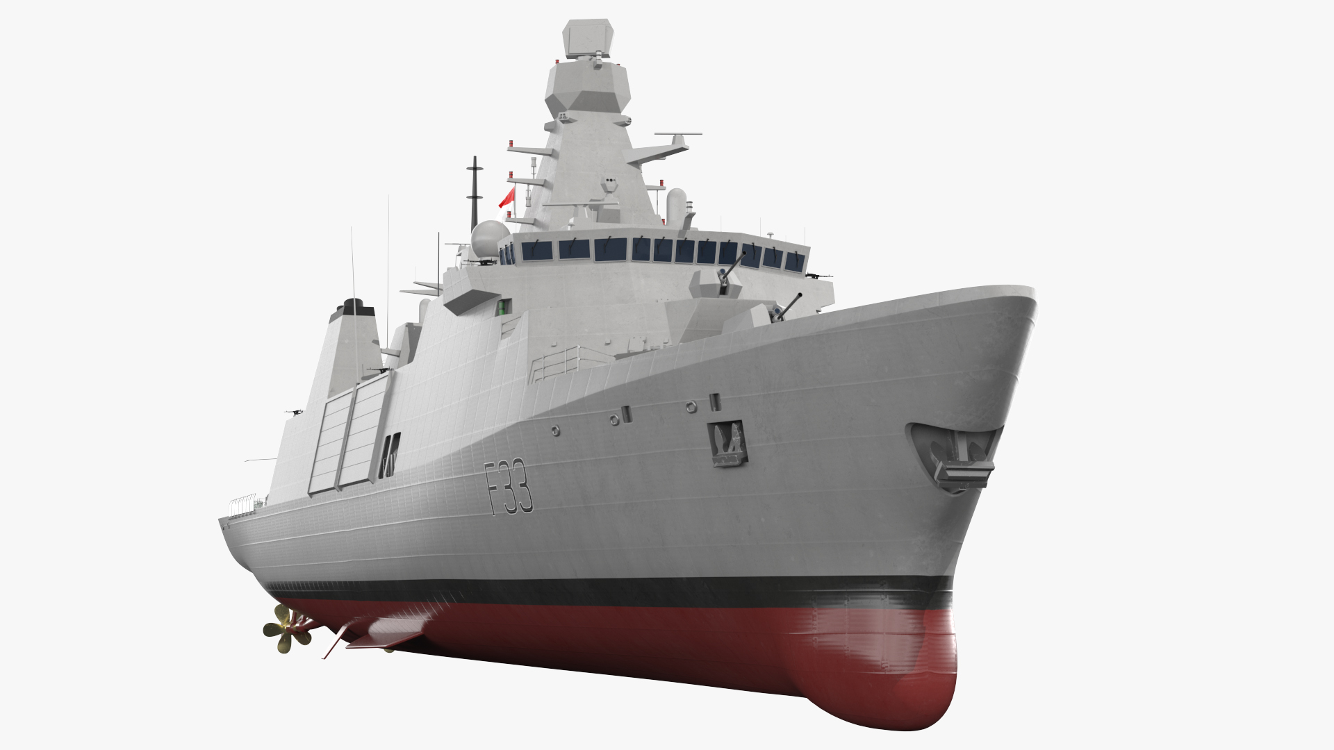 Naval Frigate with Transport Helicopter 3D model