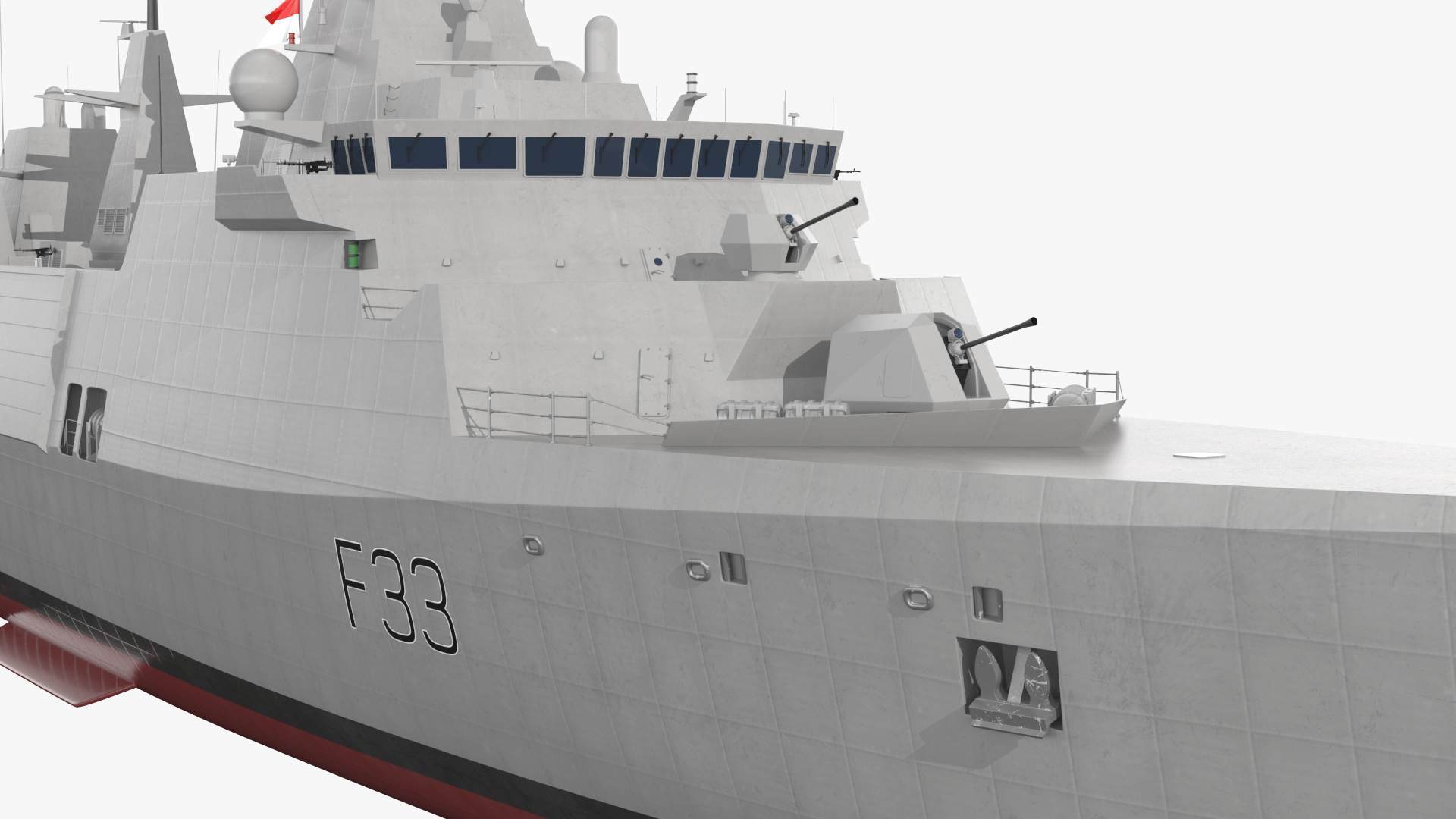 Naval Frigate with Transport Helicopter 3D model