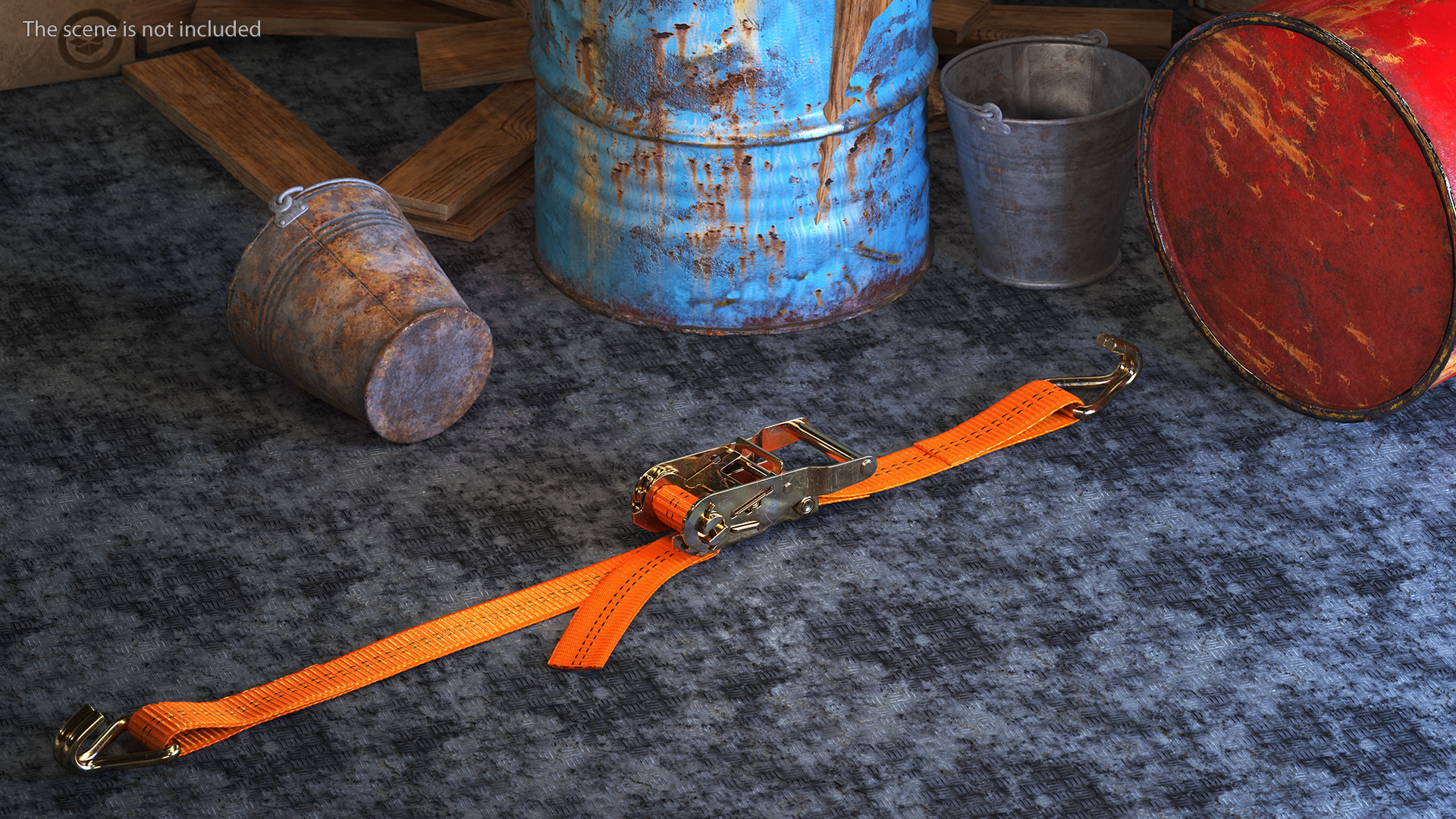 Ratchet Strap Fastened 3D