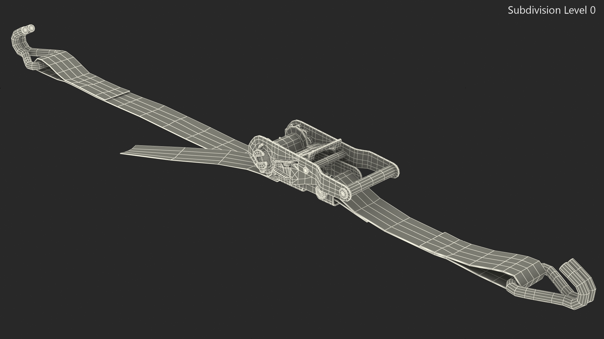 Ratchet Strap Fastened 3D
