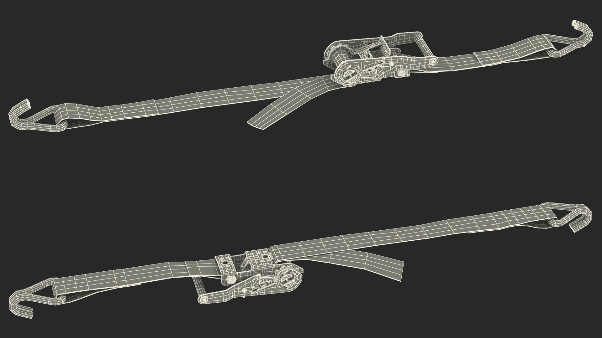 Ratchet Strap Fastened 3D
