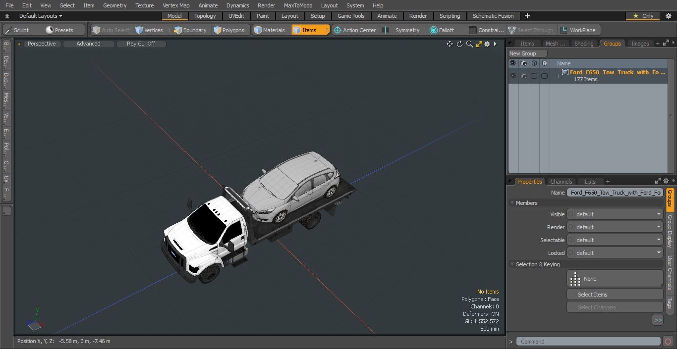 3D model Ford F650 Tow Truck with Ford Focus