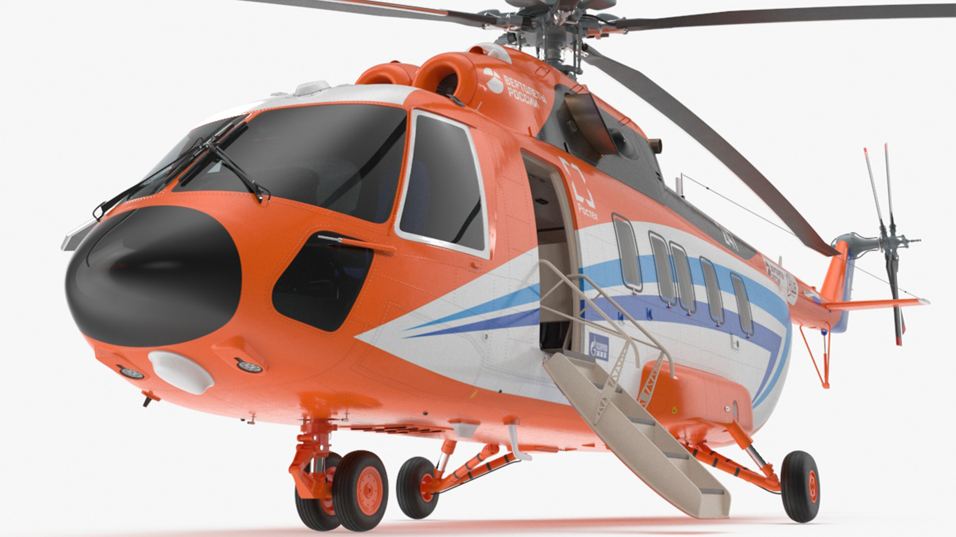 Russian Helicopter Gazprom MI-171 A3 Rigged for Cinema 4D 3D