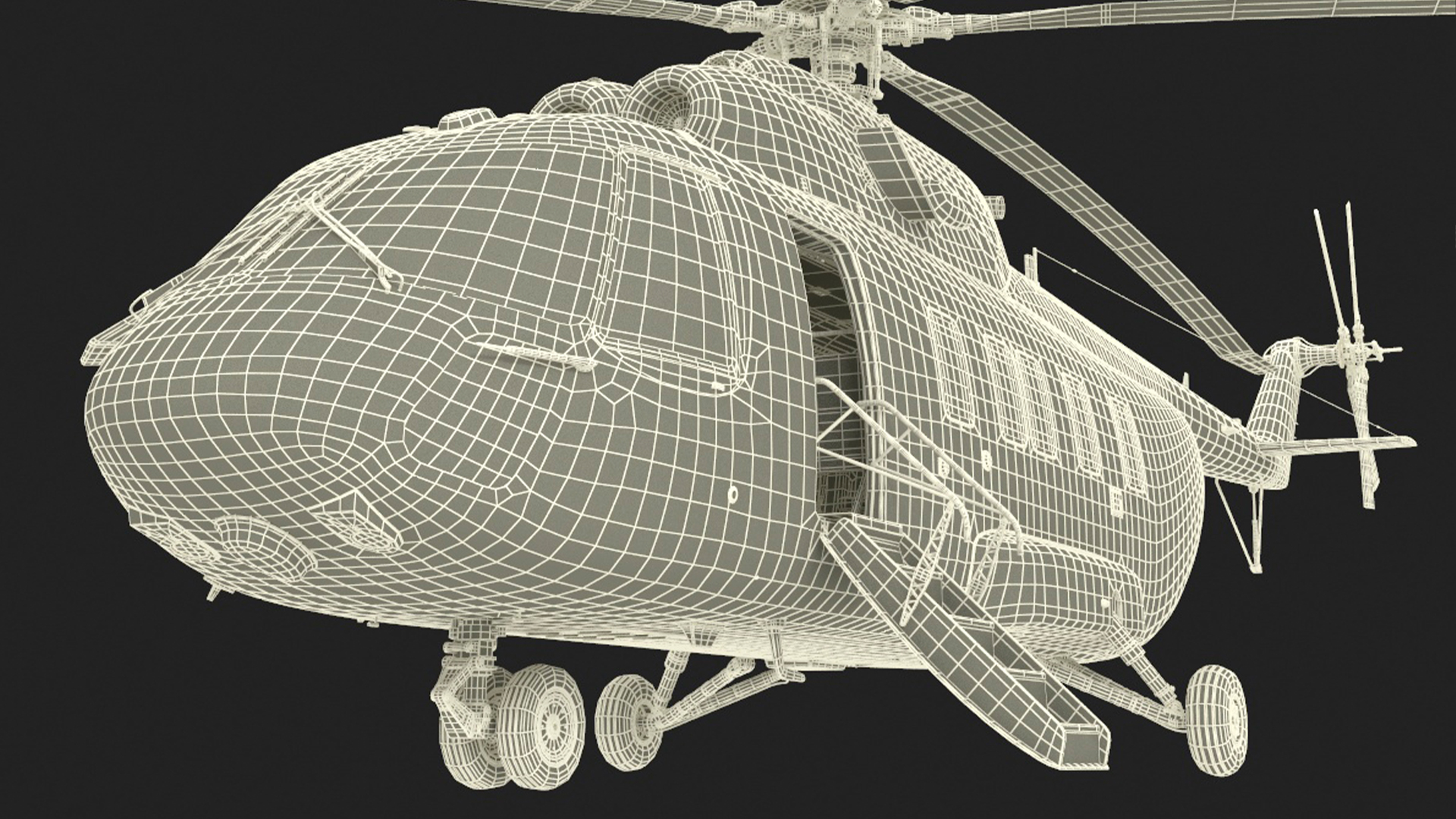 Russian Helicopter Gazprom MI-171 A3 Rigged for Cinema 4D 3D