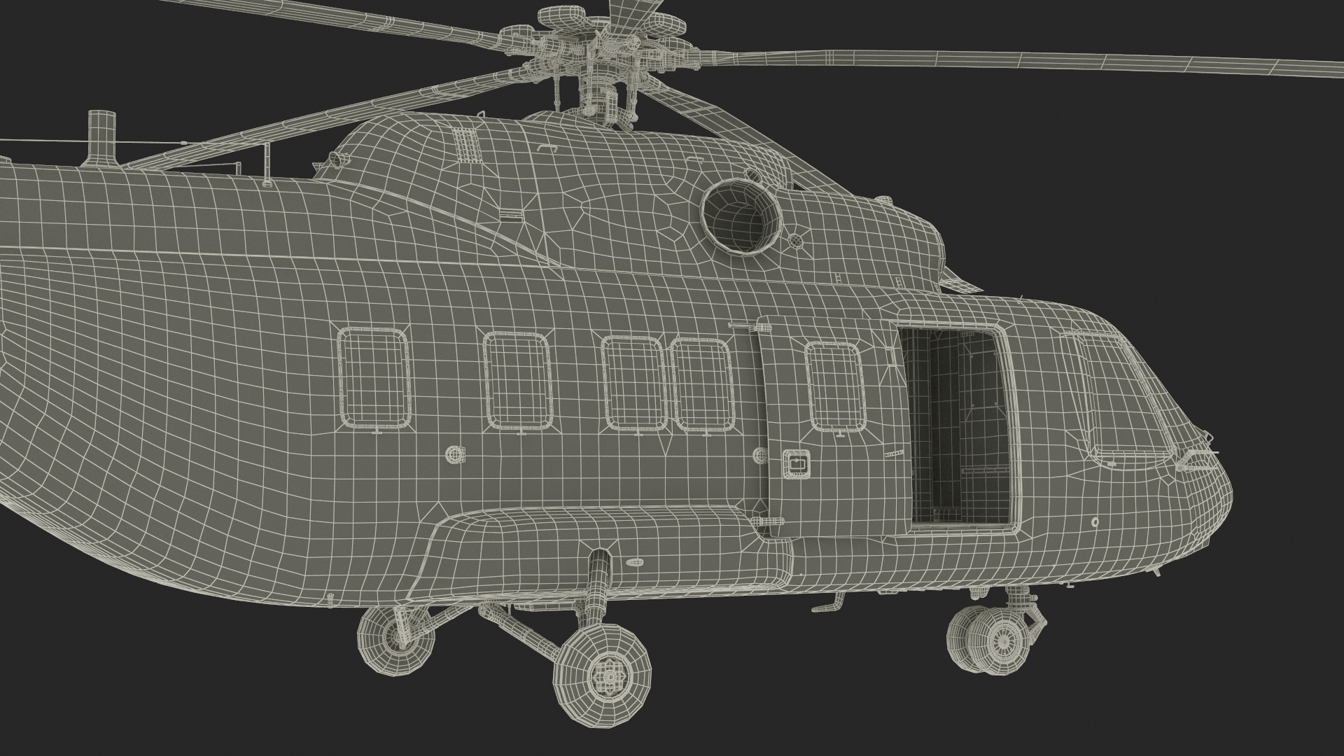Russian Helicopter Gazprom MI-171 A3 Rigged for Cinema 4D 3D