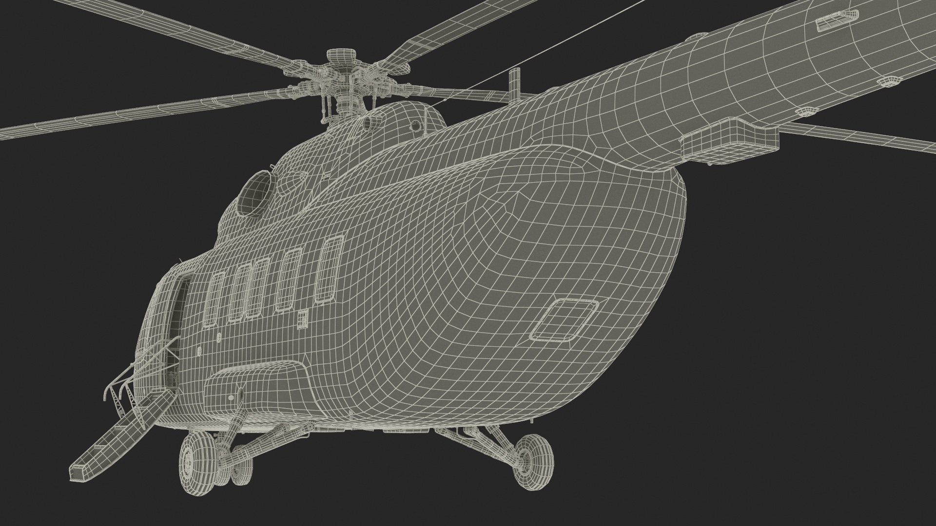 Russian Helicopter Gazprom MI-171 A3 Rigged for Cinema 4D 3D