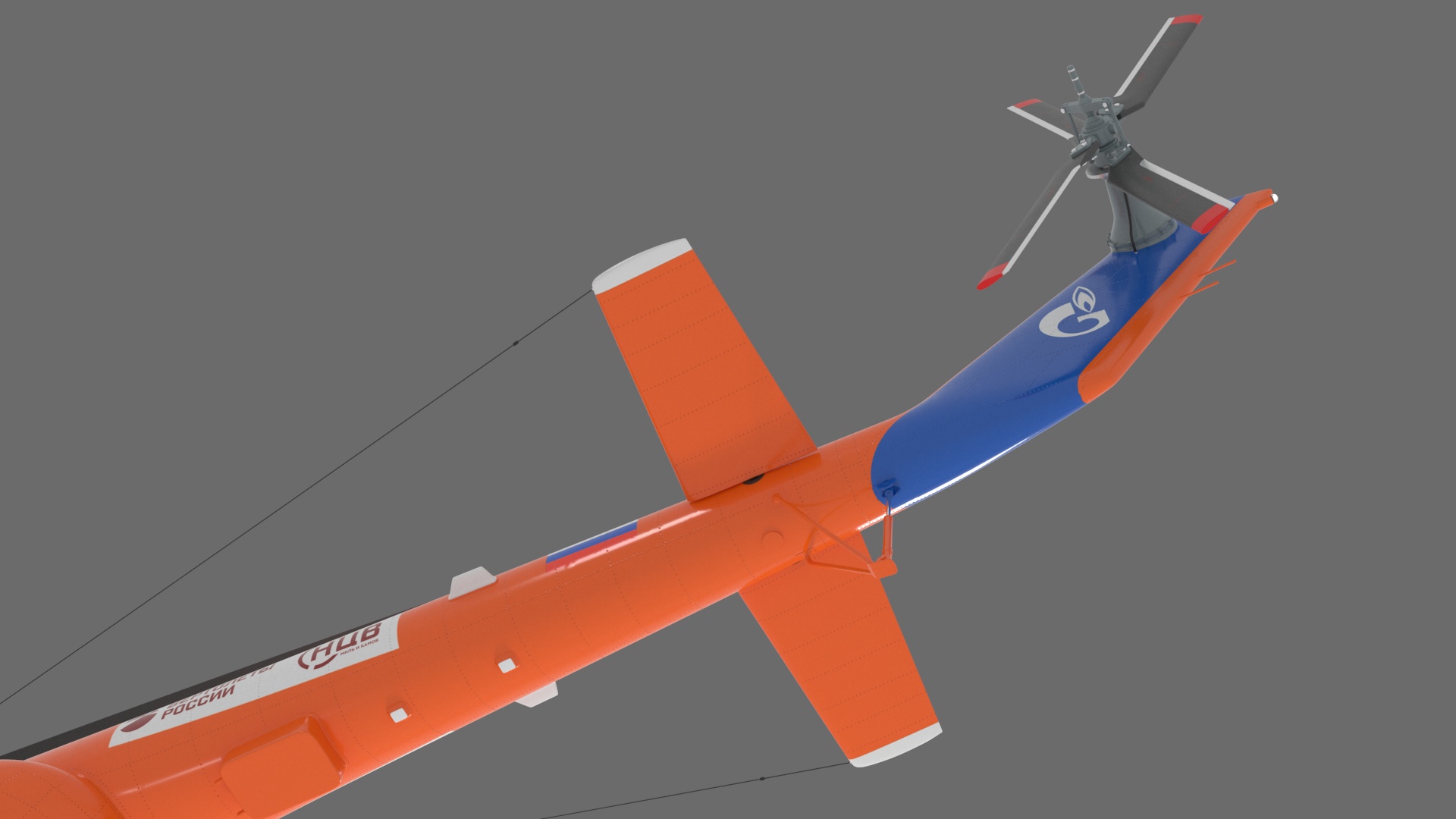 Russian Helicopter Gazprom MI-171 A3 Rigged for Cinema 4D 3D