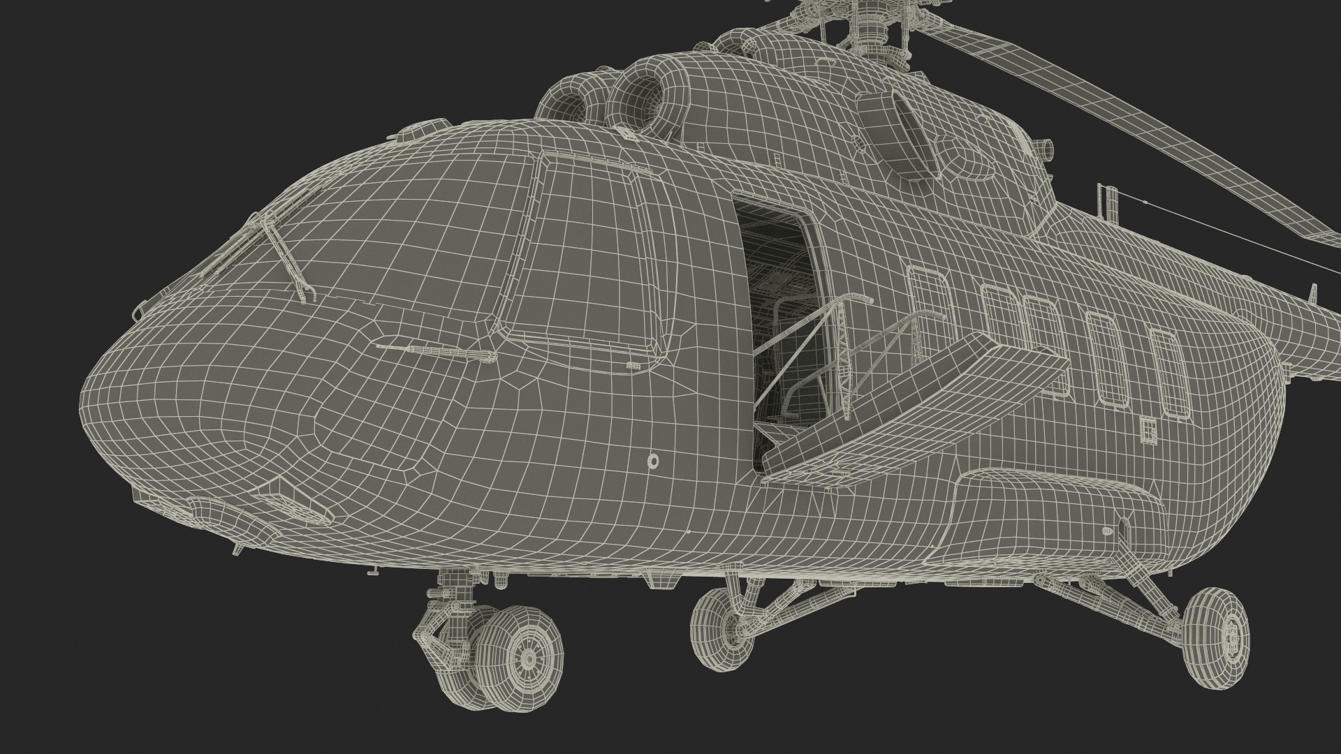 Russian Helicopter Gazprom MI-171 A3 Rigged for Cinema 4D 3D