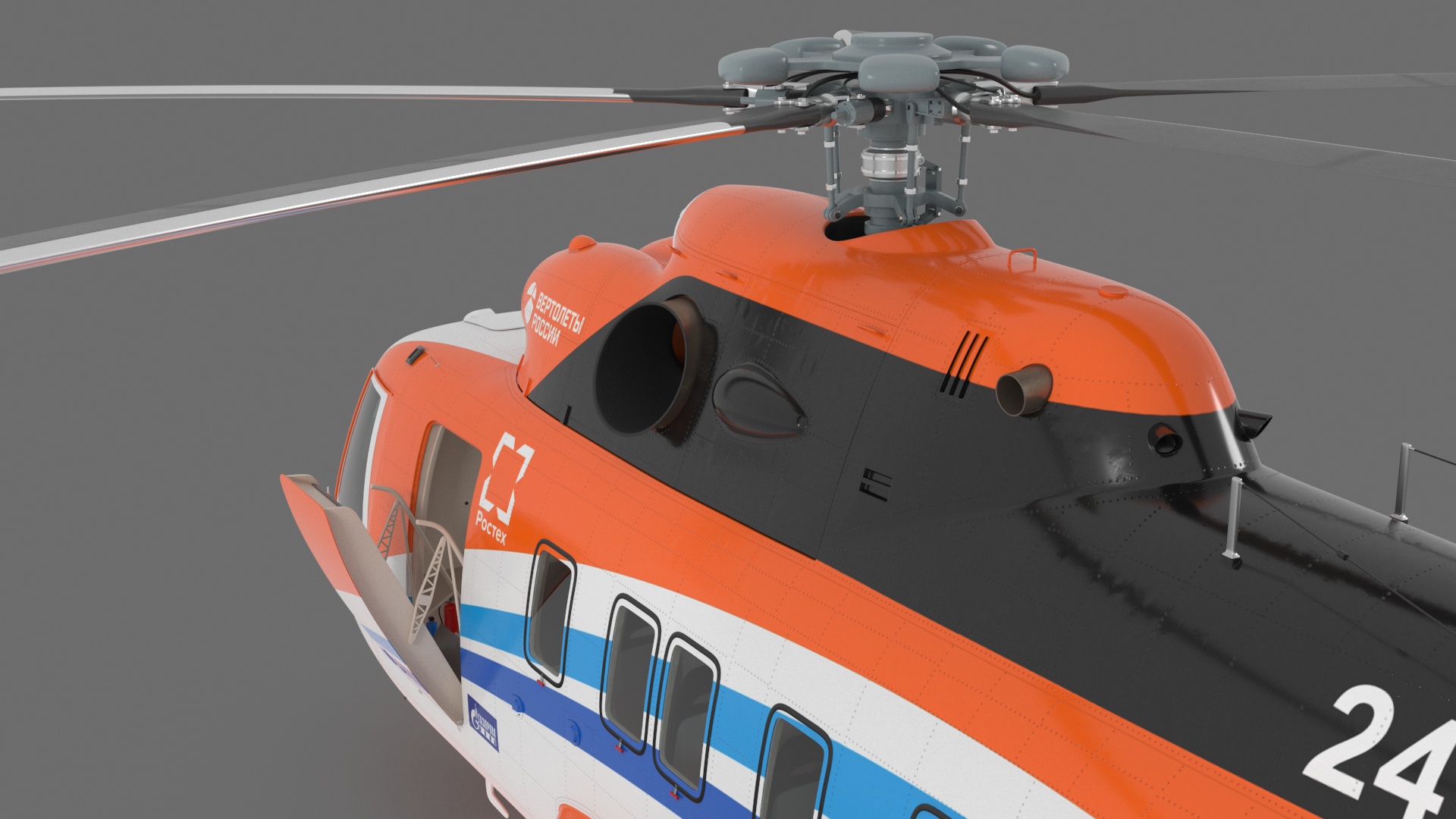 Russian Helicopter Gazprom MI-171 A3 Rigged for Cinema 4D 3D
