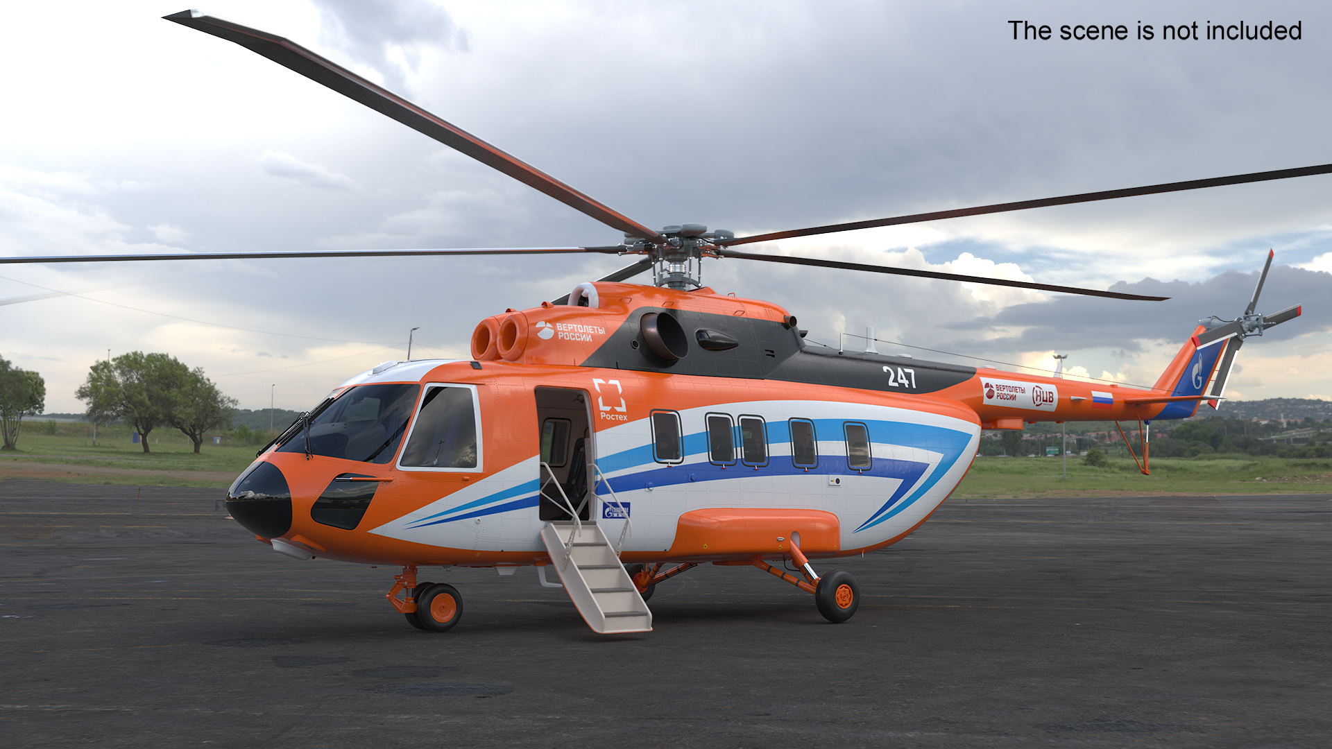 Russian Helicopter Gazprom MI-171 A3 Rigged for Cinema 4D 3D