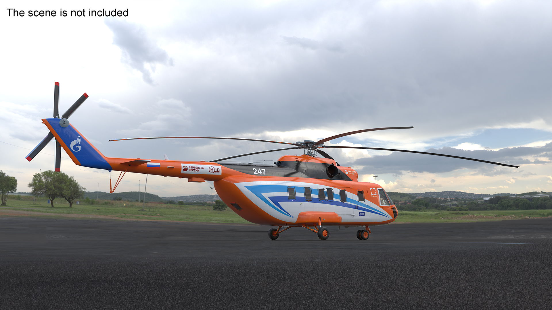 Russian Helicopter Gazprom MI-171 A3 Rigged for Cinema 4D 3D