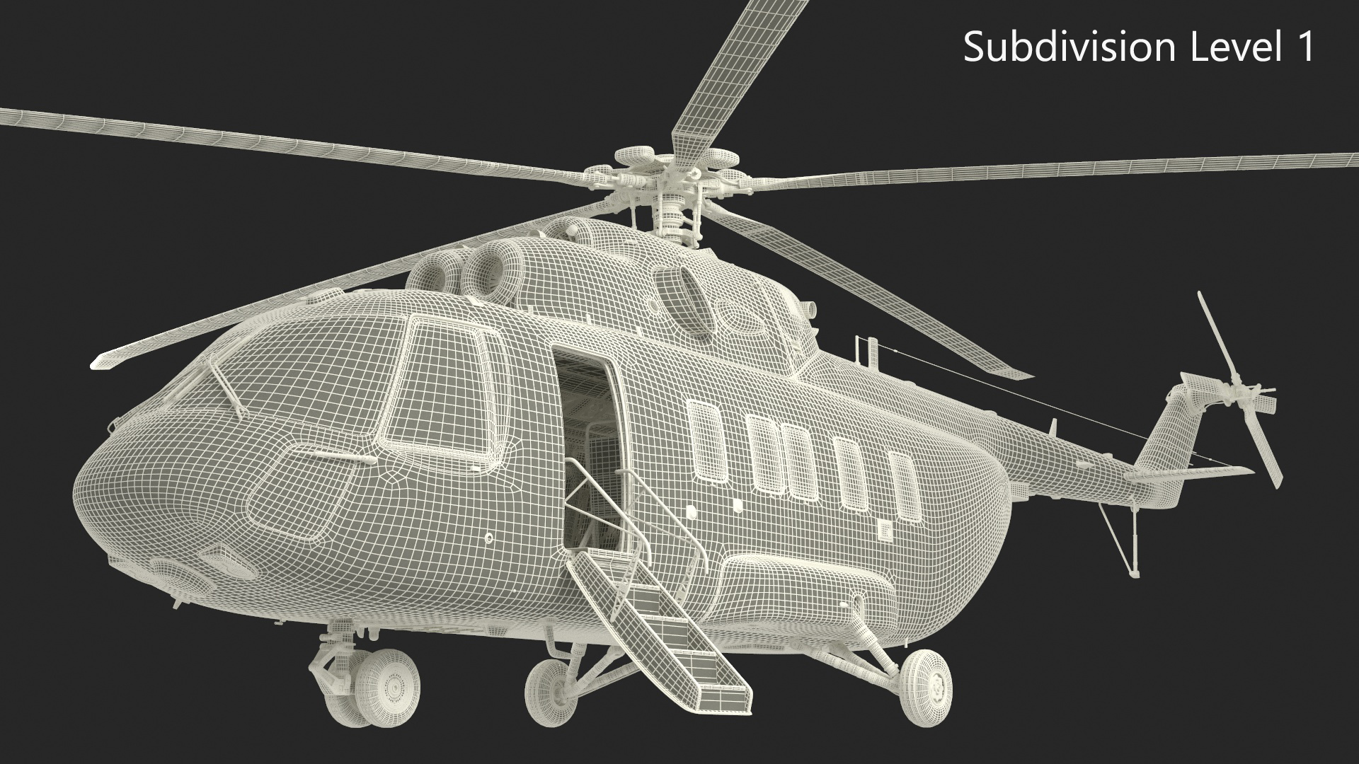Russian Helicopter Gazprom MI-171 A3 Rigged for Cinema 4D 3D