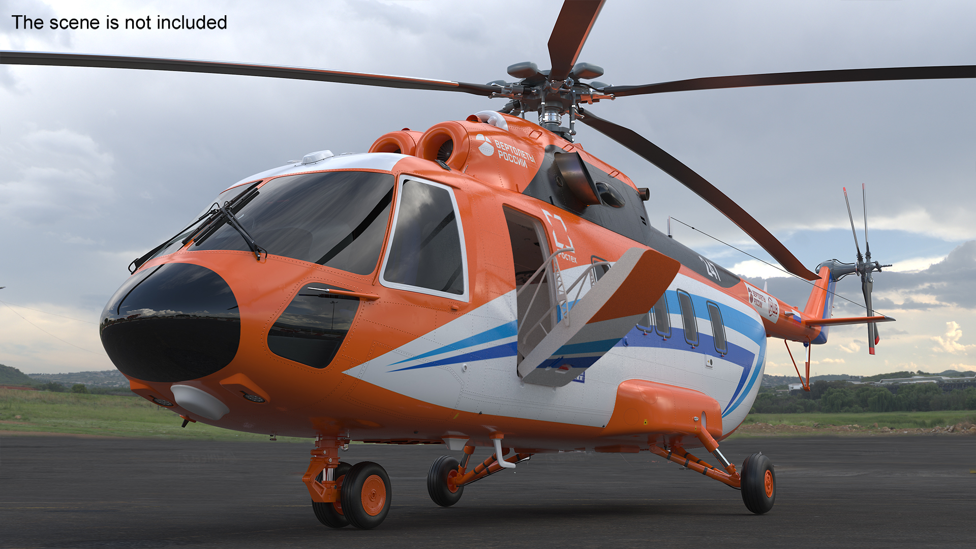Russian Helicopter Gazprom MI-171 A3 Rigged for Cinema 4D 3D