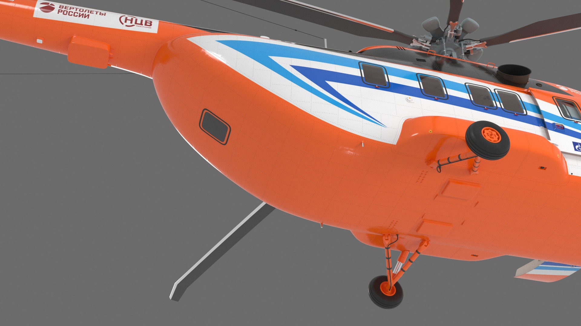 Russian Helicopter Gazprom MI-171 A3 Rigged for Cinema 4D 3D