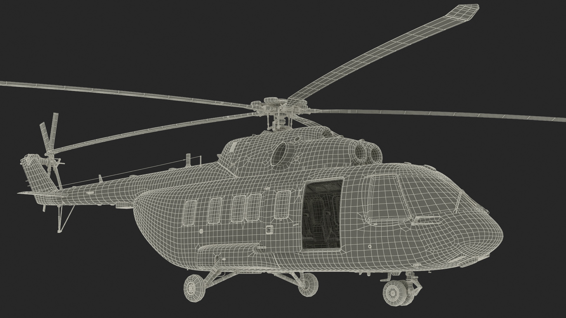 Russian Helicopter Gazprom MI-171 A3 Rigged for Cinema 4D 3D