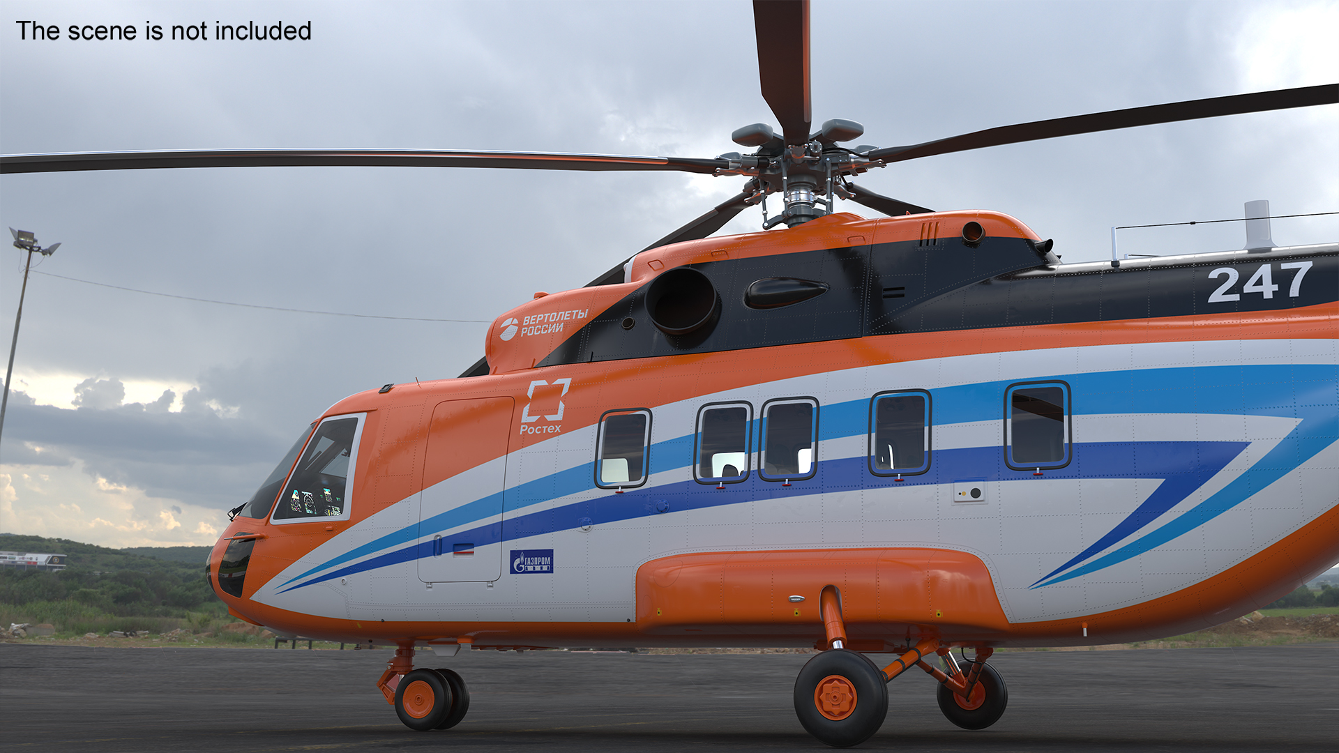 Russian Helicopter Gazprom MI-171 A3 Rigged for Cinema 4D 3D