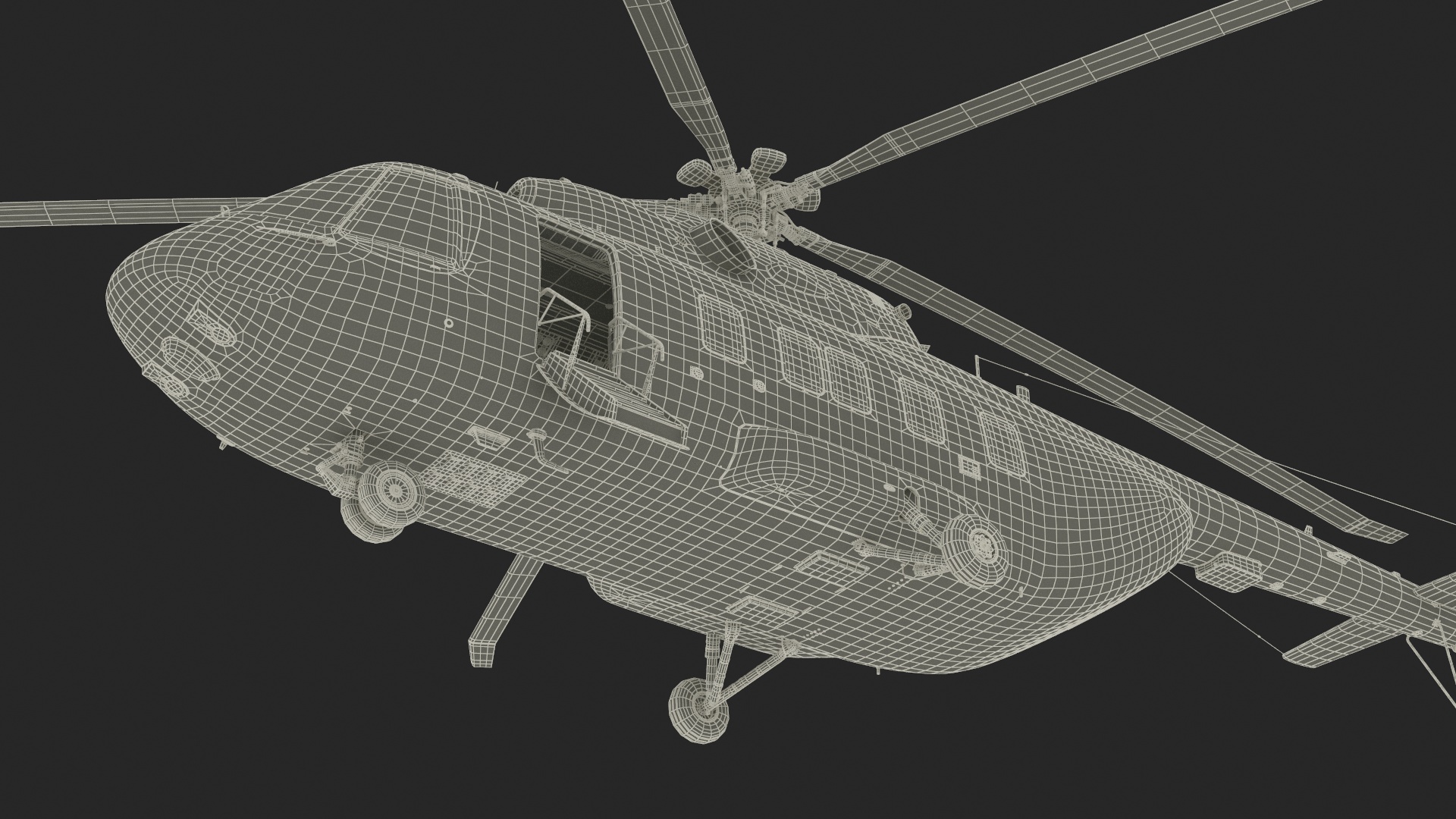 Russian Helicopter Gazprom MI-171 A3 Rigged for Cinema 4D 3D