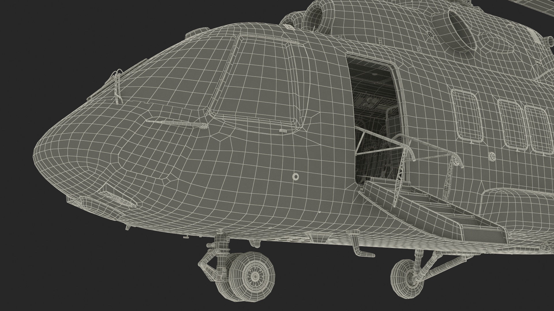 Russian Helicopter Gazprom MI-171 A3 Rigged for Cinema 4D 3D