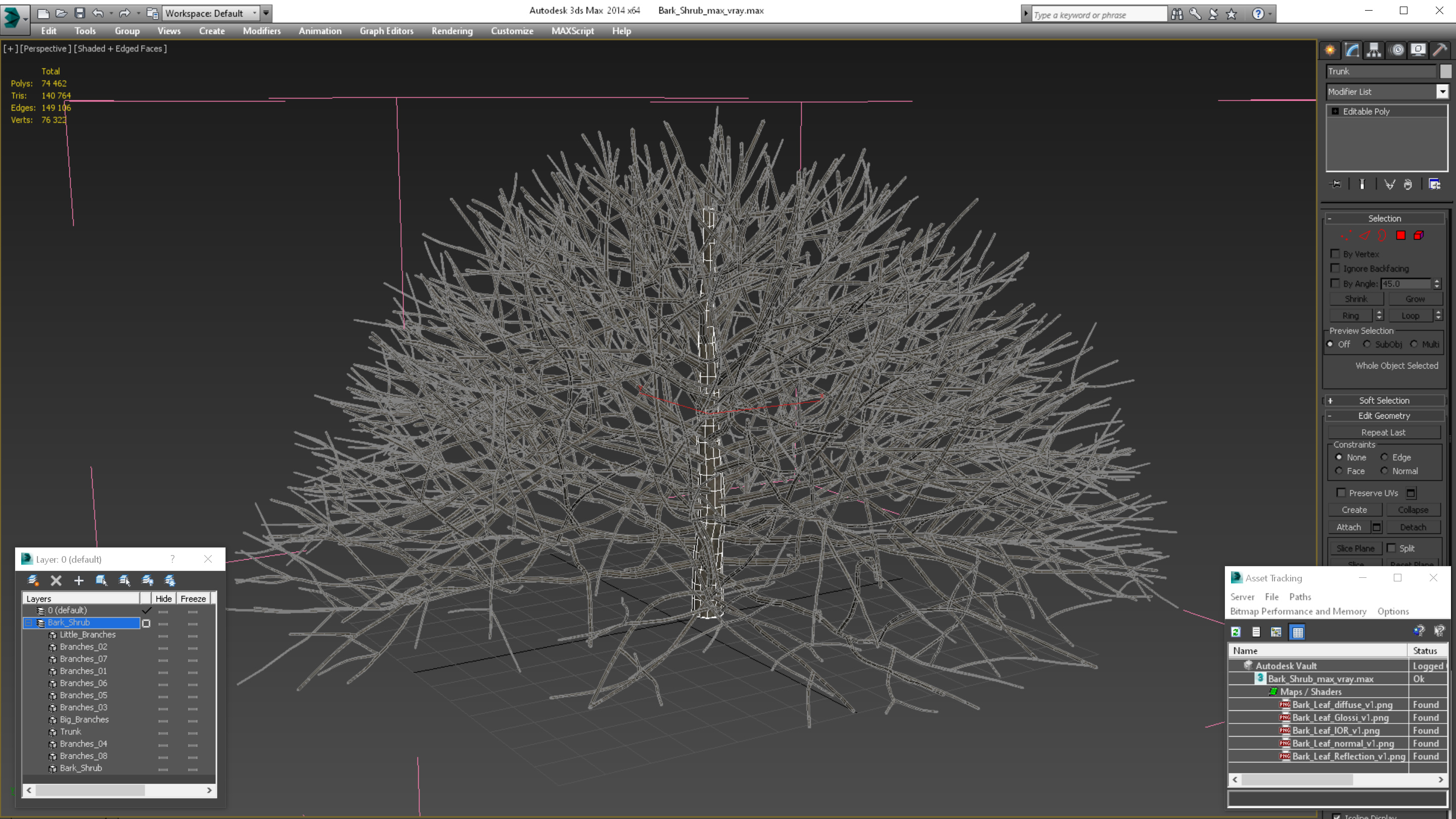 3D model Bark Shrub