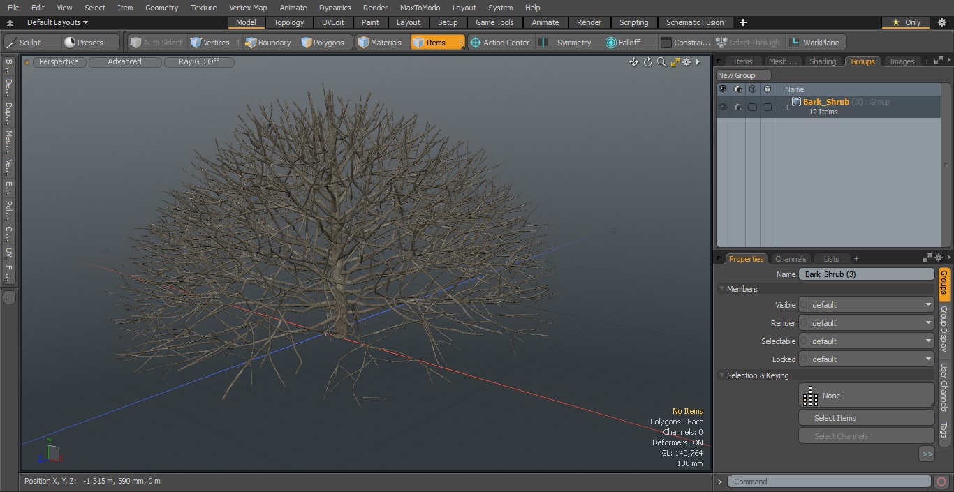 3D model Bark Shrub